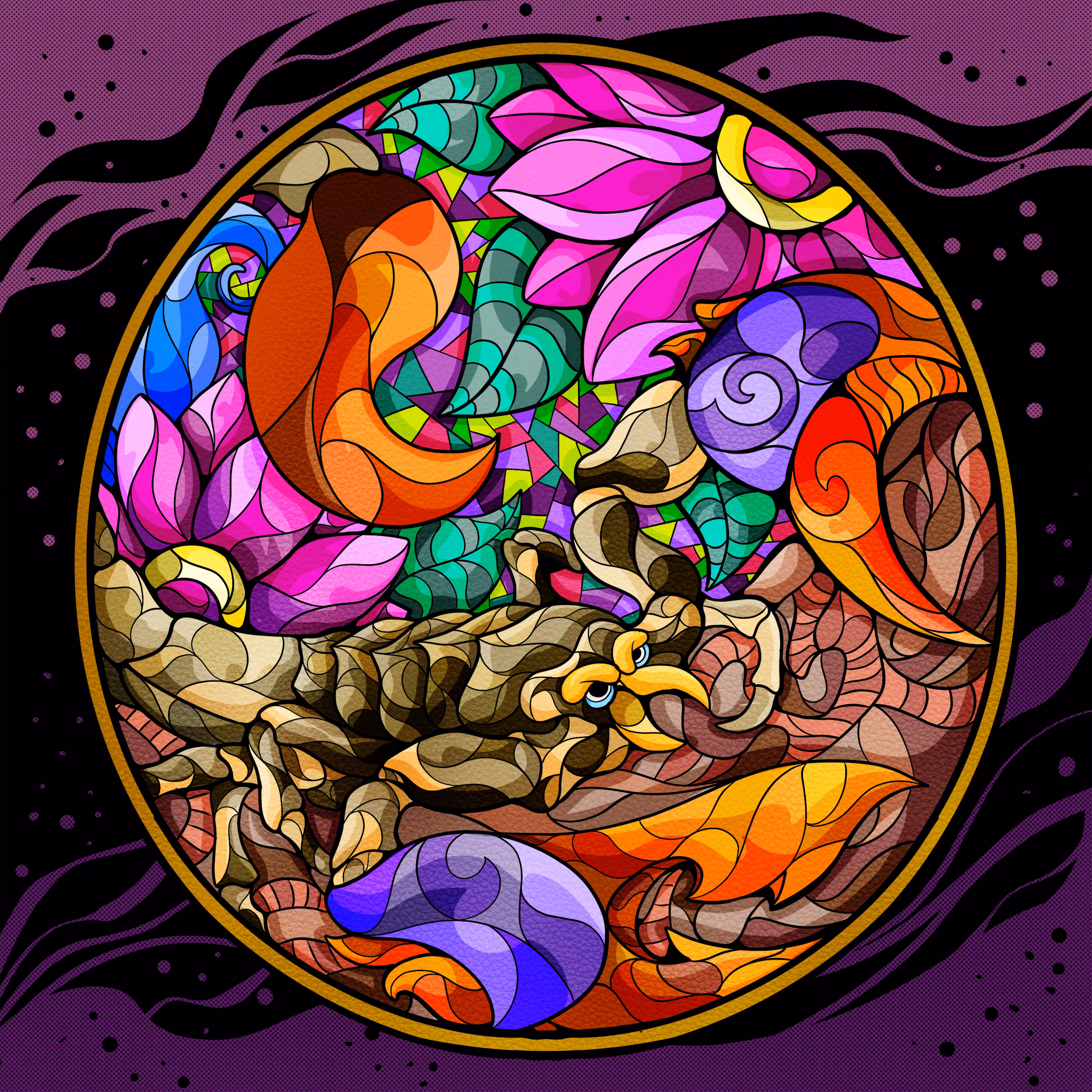 Stainedglass Coin #7