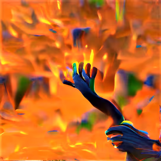 #124/4999 Metadimensional Image - Hands On Fire
