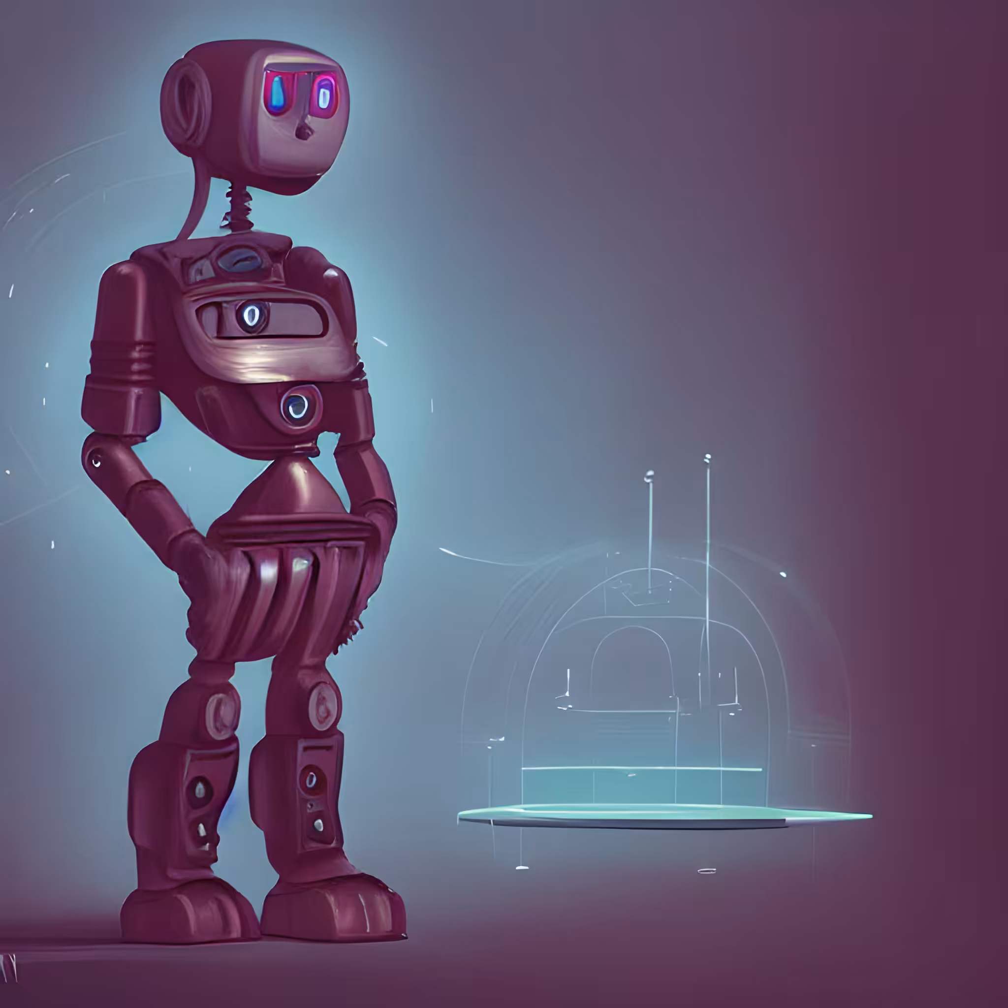 Peeing robot.