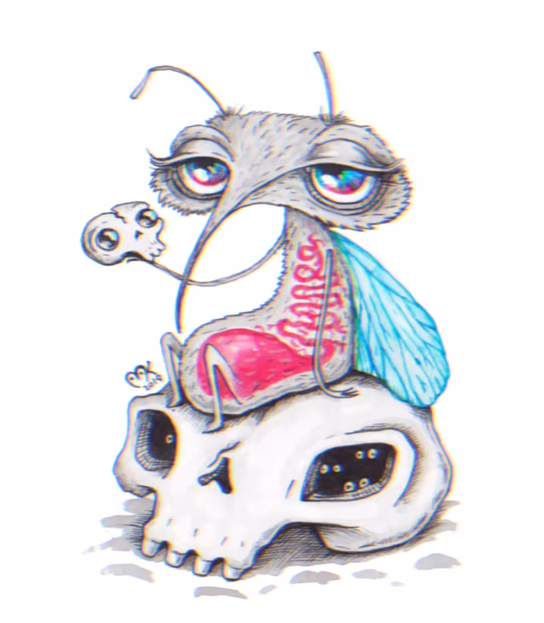 Mosquito with skull