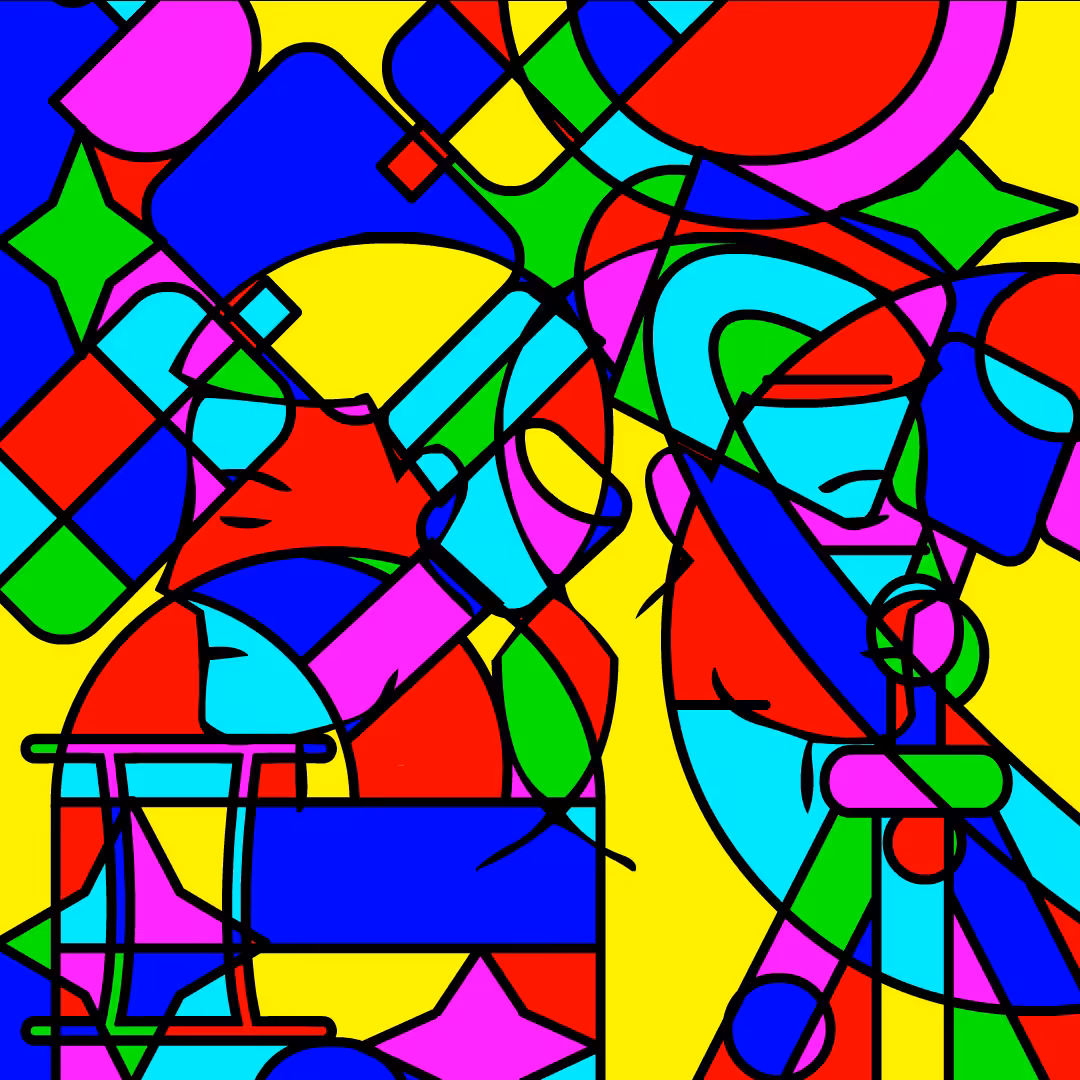 Gemini hidden in stained glass
