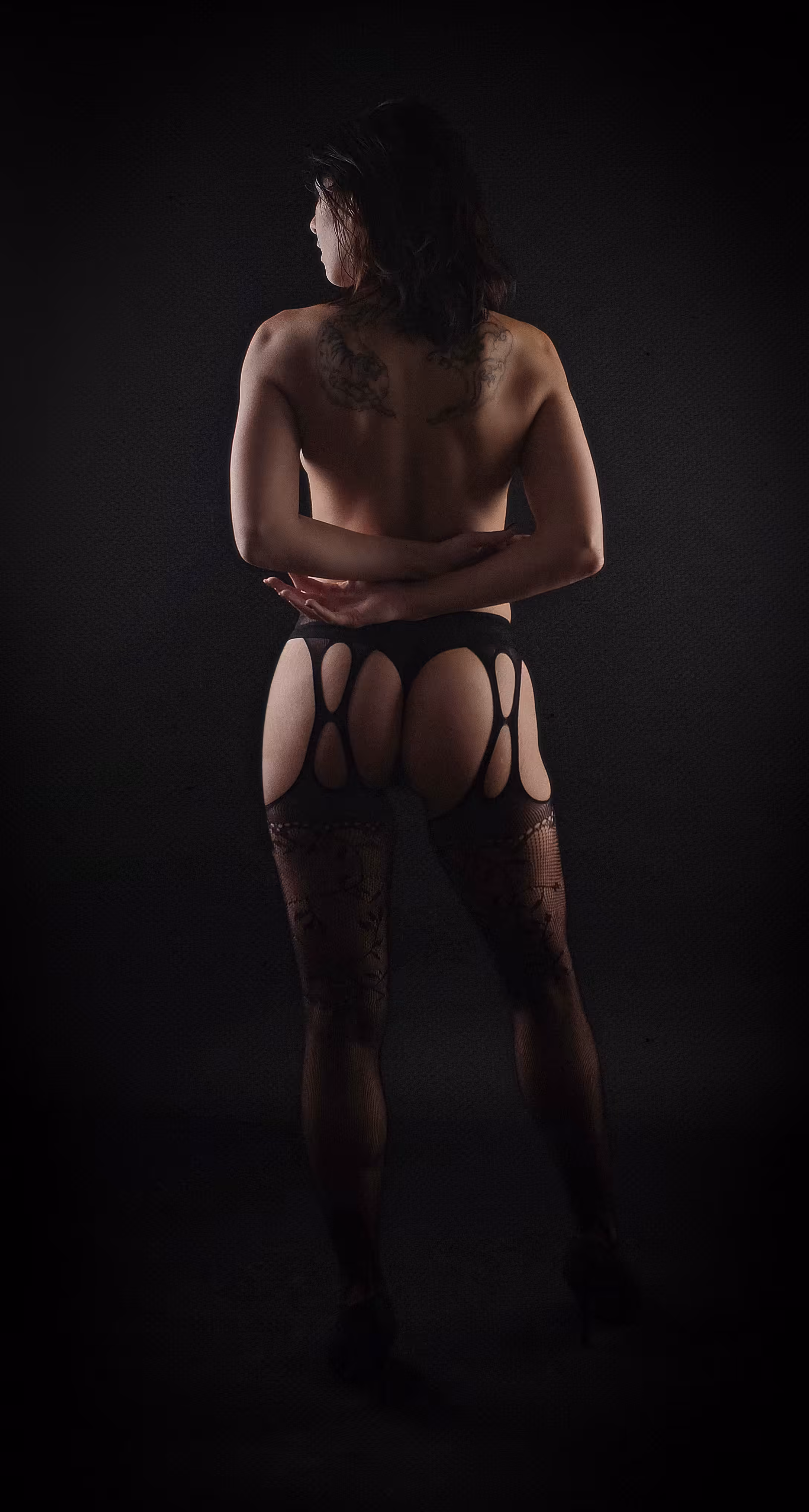 Woman in Black Lingerie