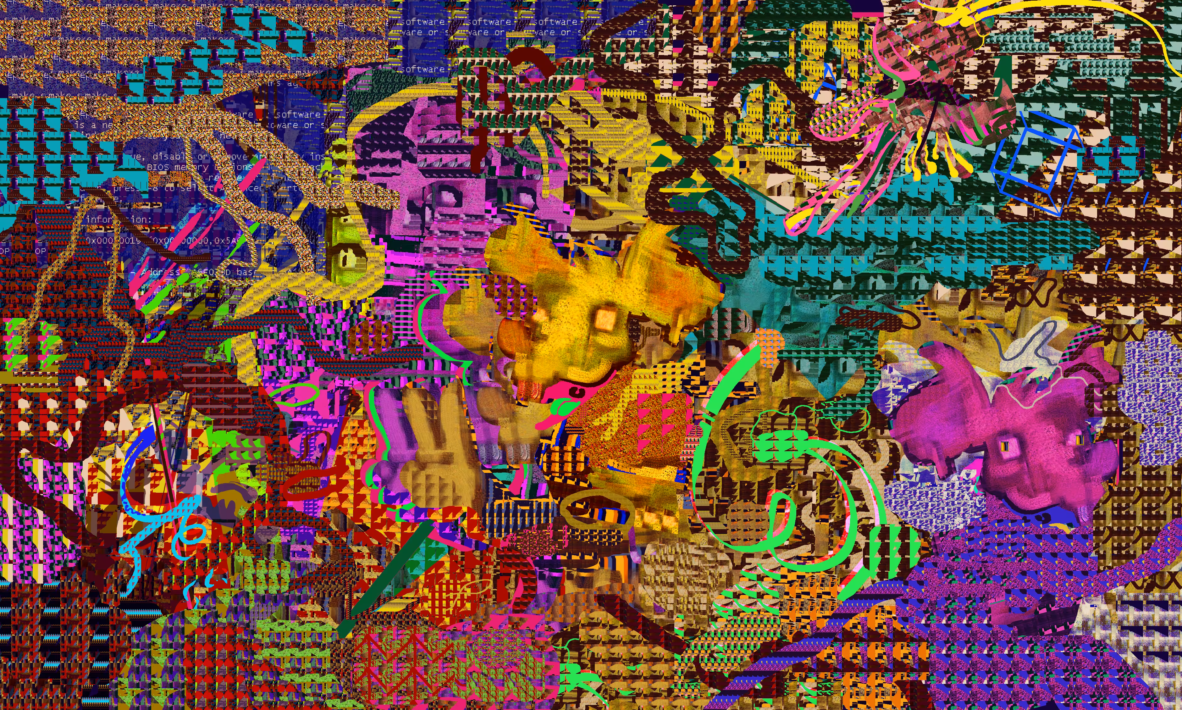 x-rayed night scene showing loud arrival of alien pirates