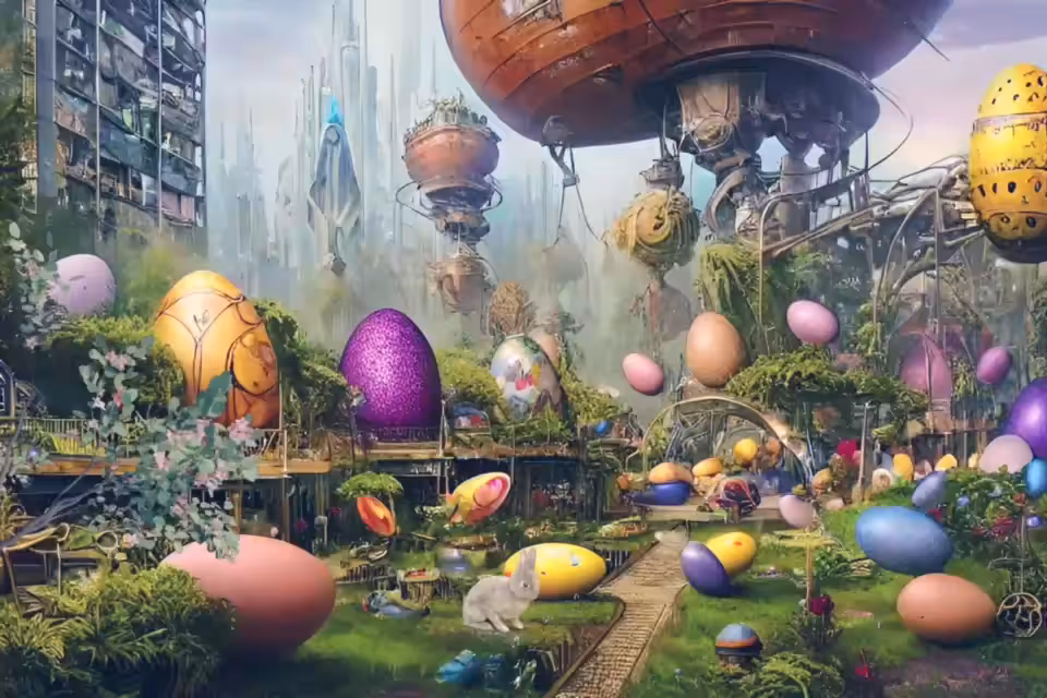 Magical Easter Eggs in a Futuristic Steampunk Dystopia