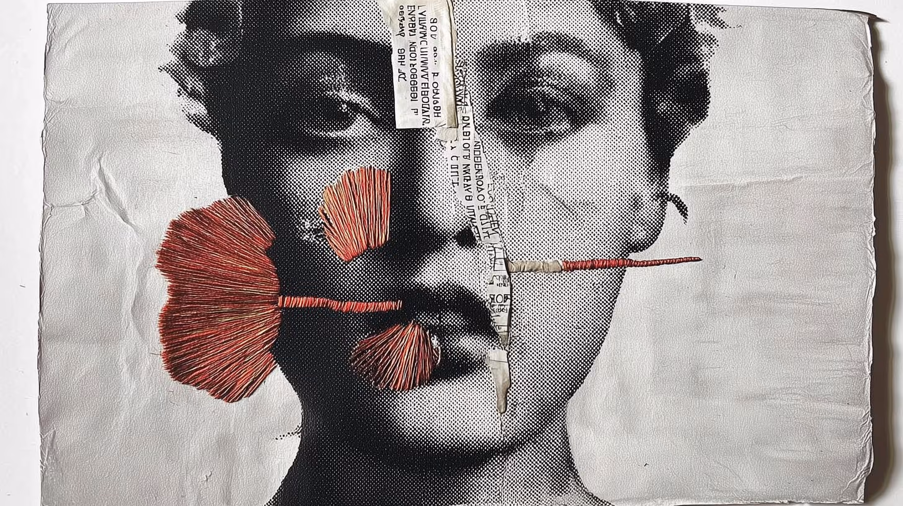 Embroidered AI Photography: Fragments in Red