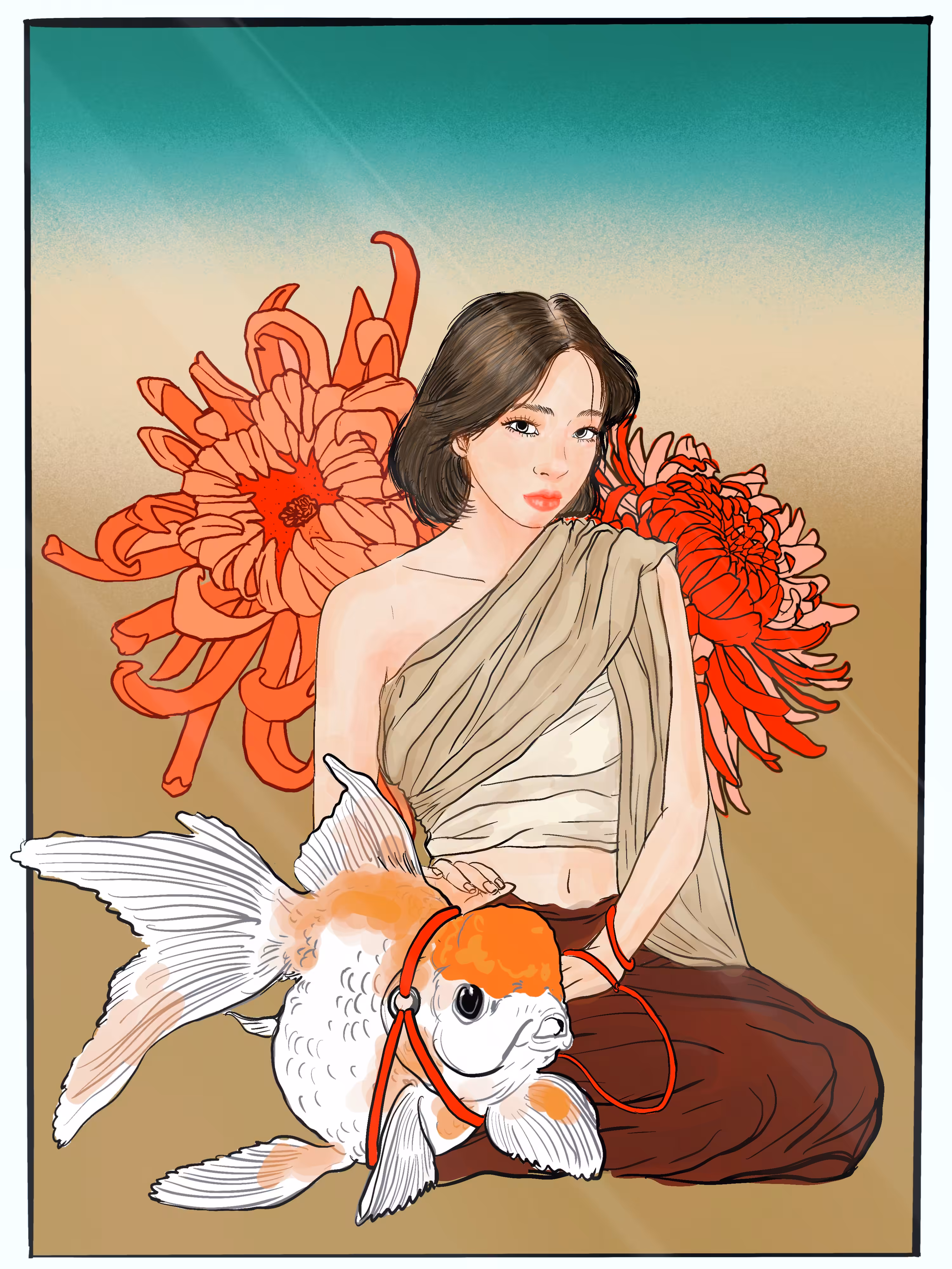Girl with Goldfish