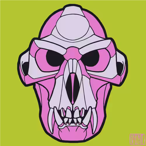 💀65 | MINIMALIST LANGUR SKULL | Purple