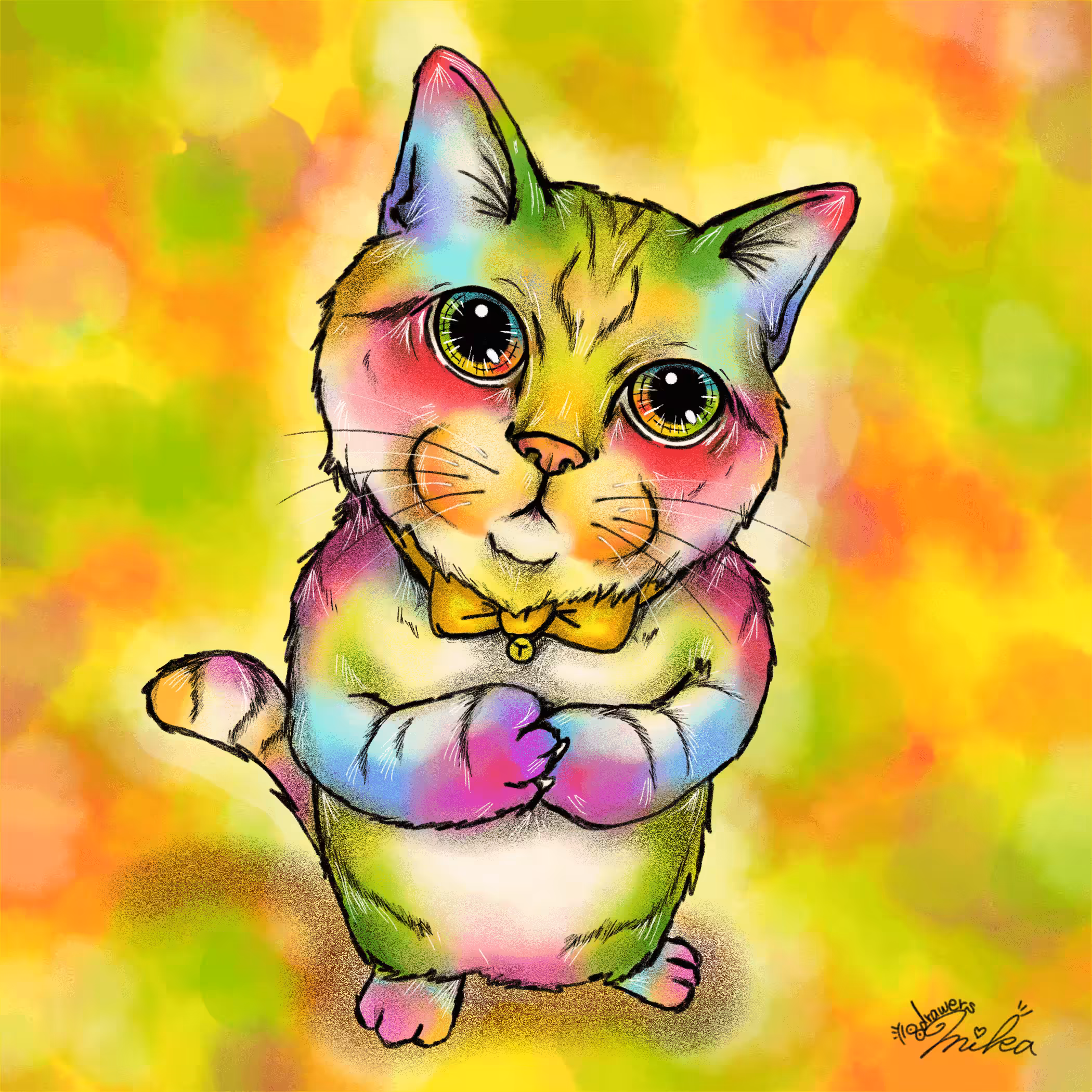 Begging Cat - YELLOW -