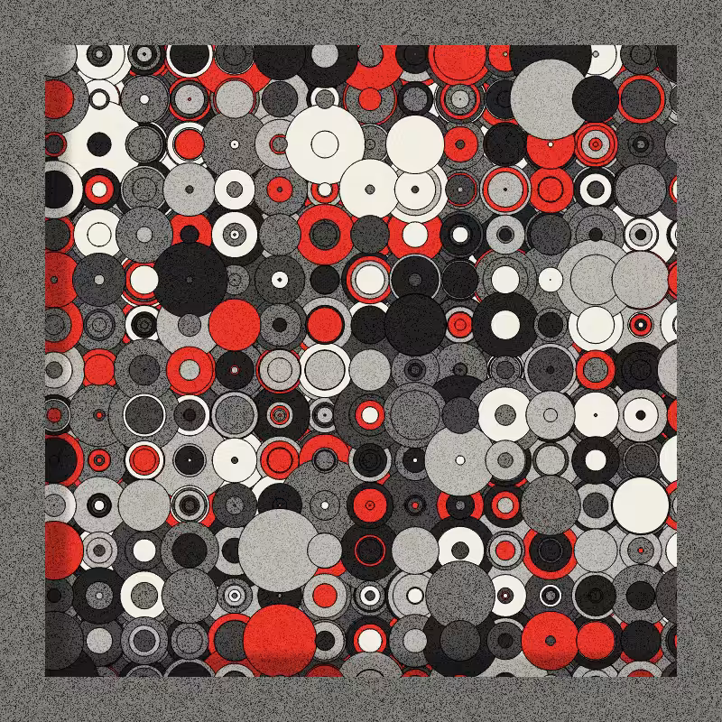 Red, Grey and Circles #14