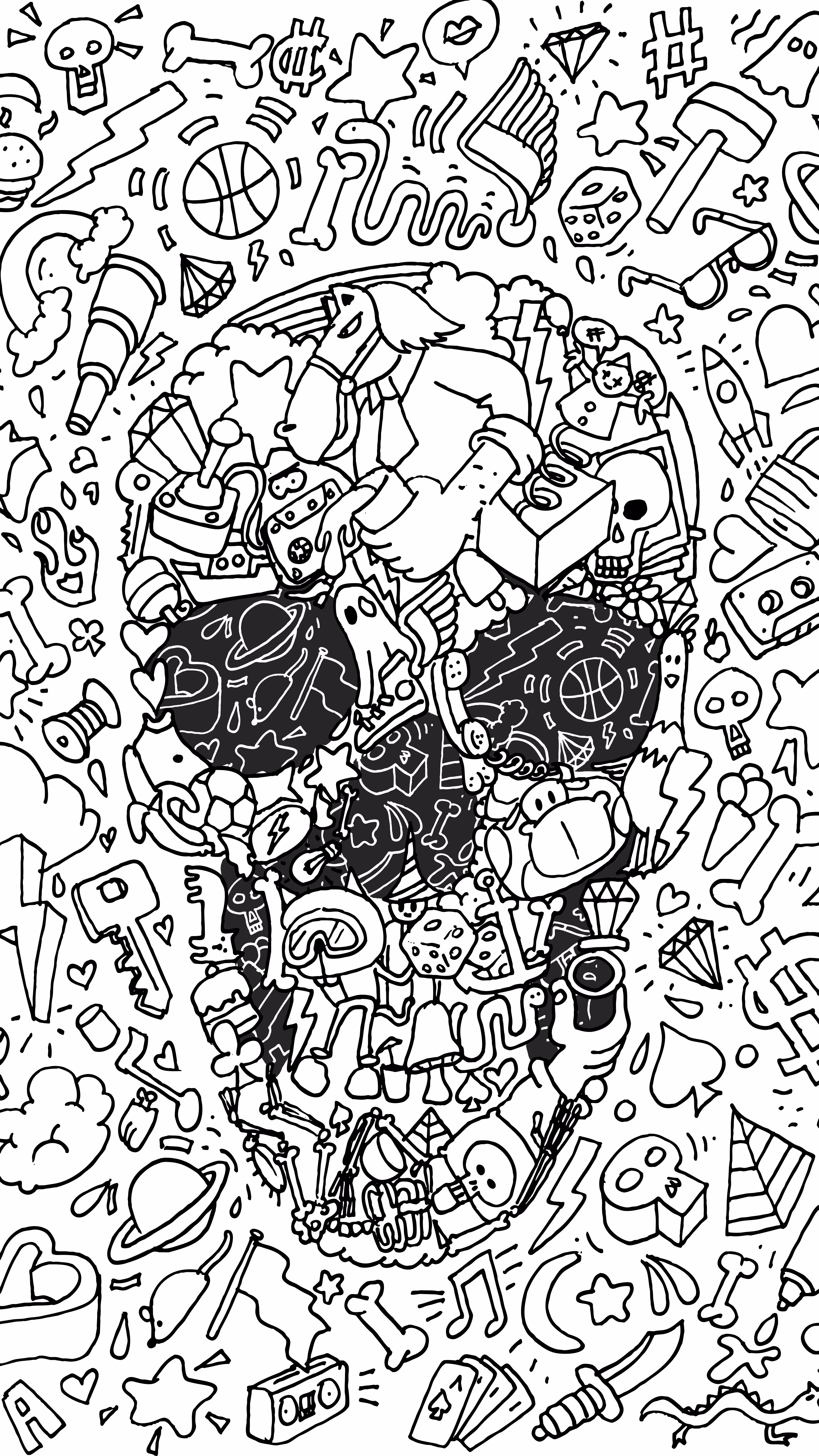 Doodle Skulls Cube #1