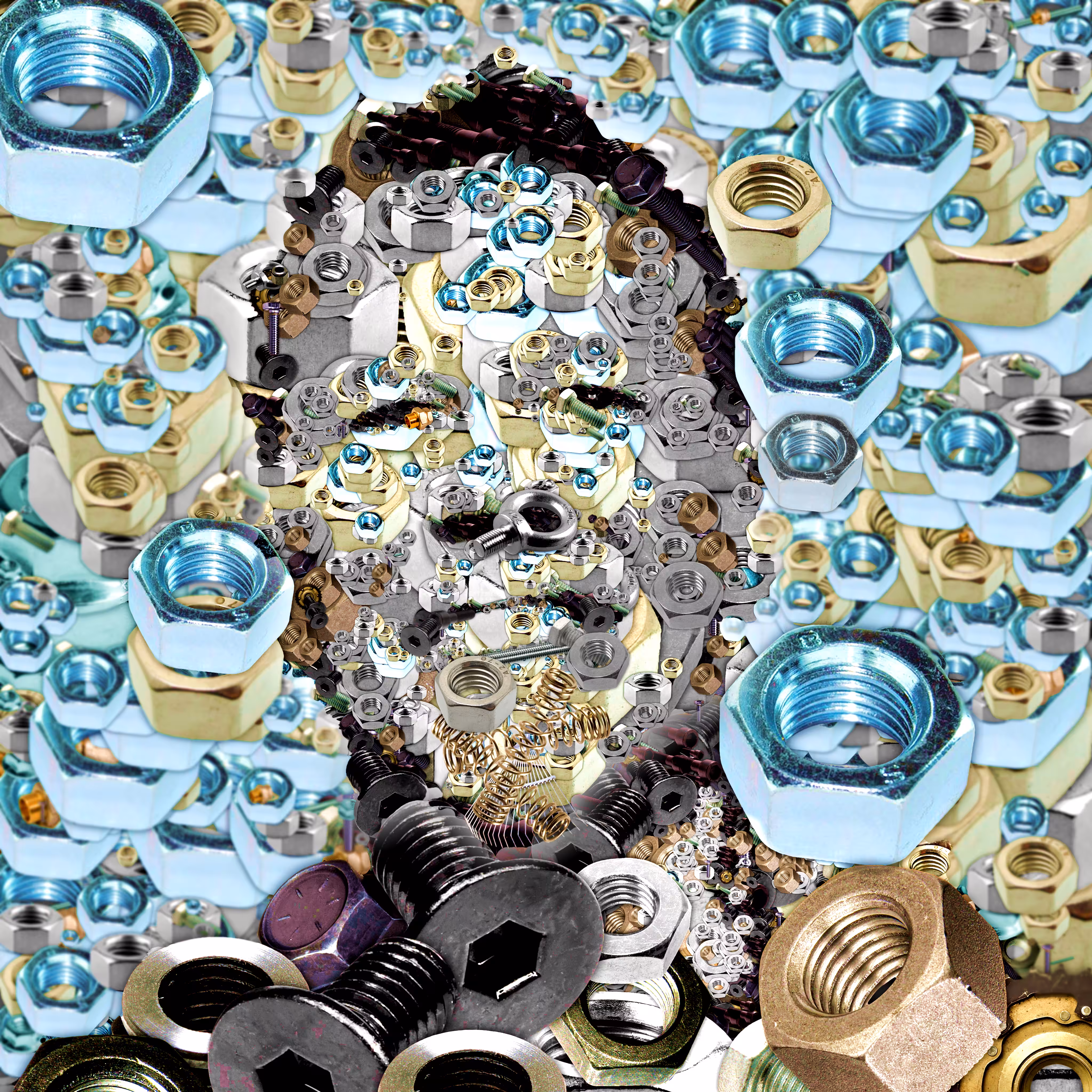 James Hetfield of Metallica made of bolts and nuts