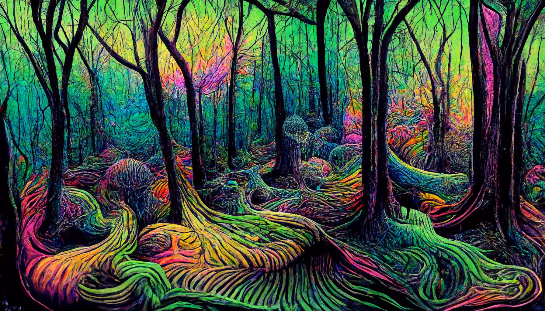 psychedelic forest