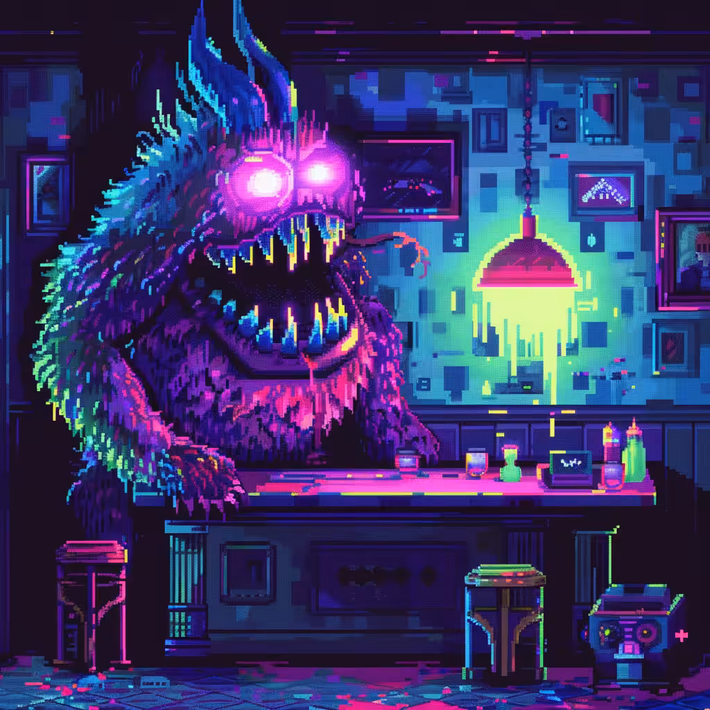 Neon Lamp Monsters on Base #23