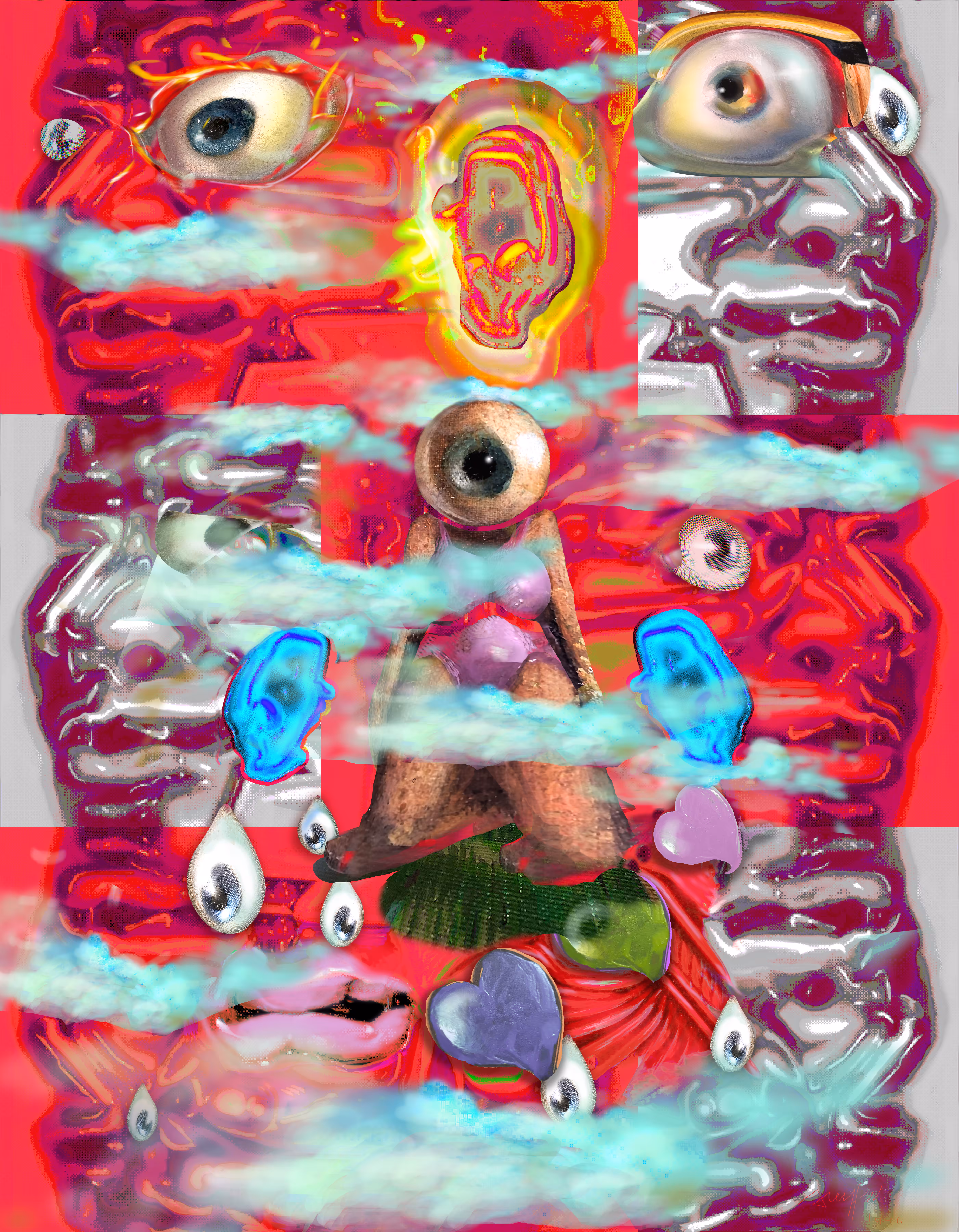 TOTEM Bicéphale Collection (ww3) Hiding Lilliput #001B.10-2 - Série Digital(e) Portrait