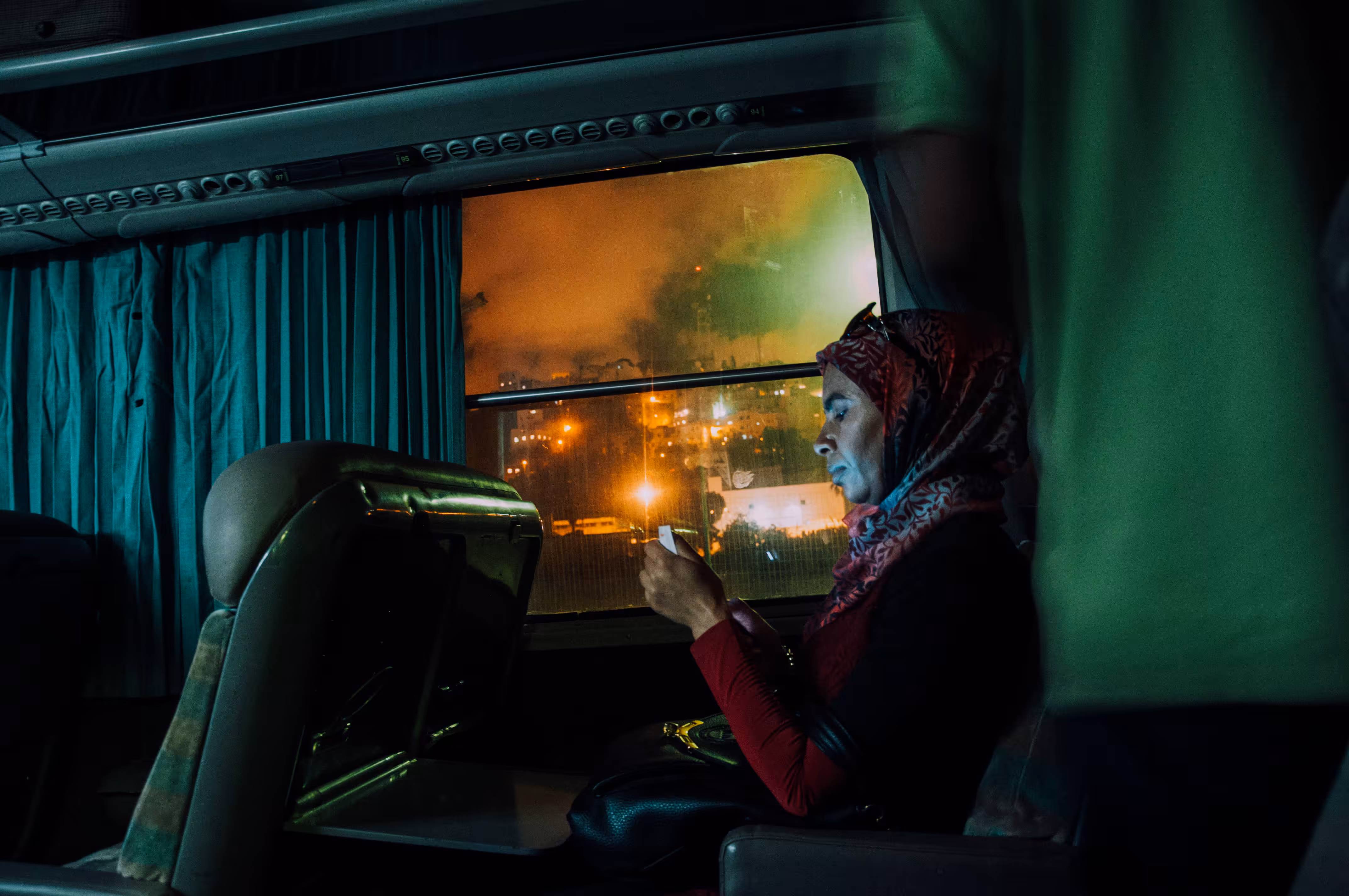 A woman in the train