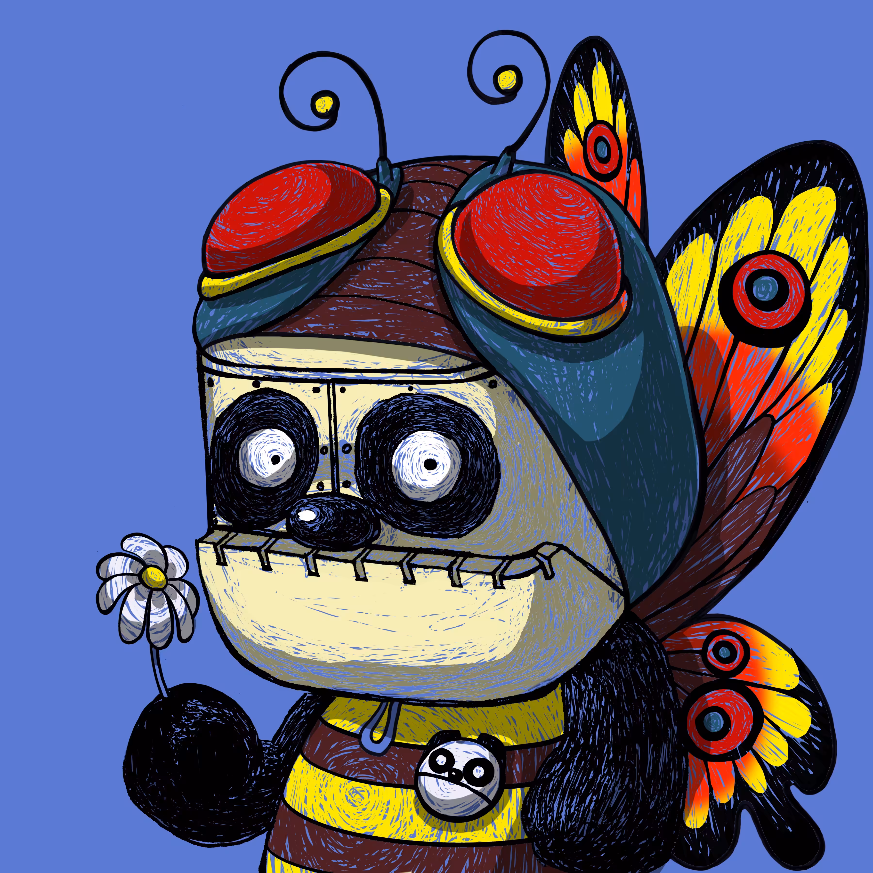 Papadou in a butterfly costume