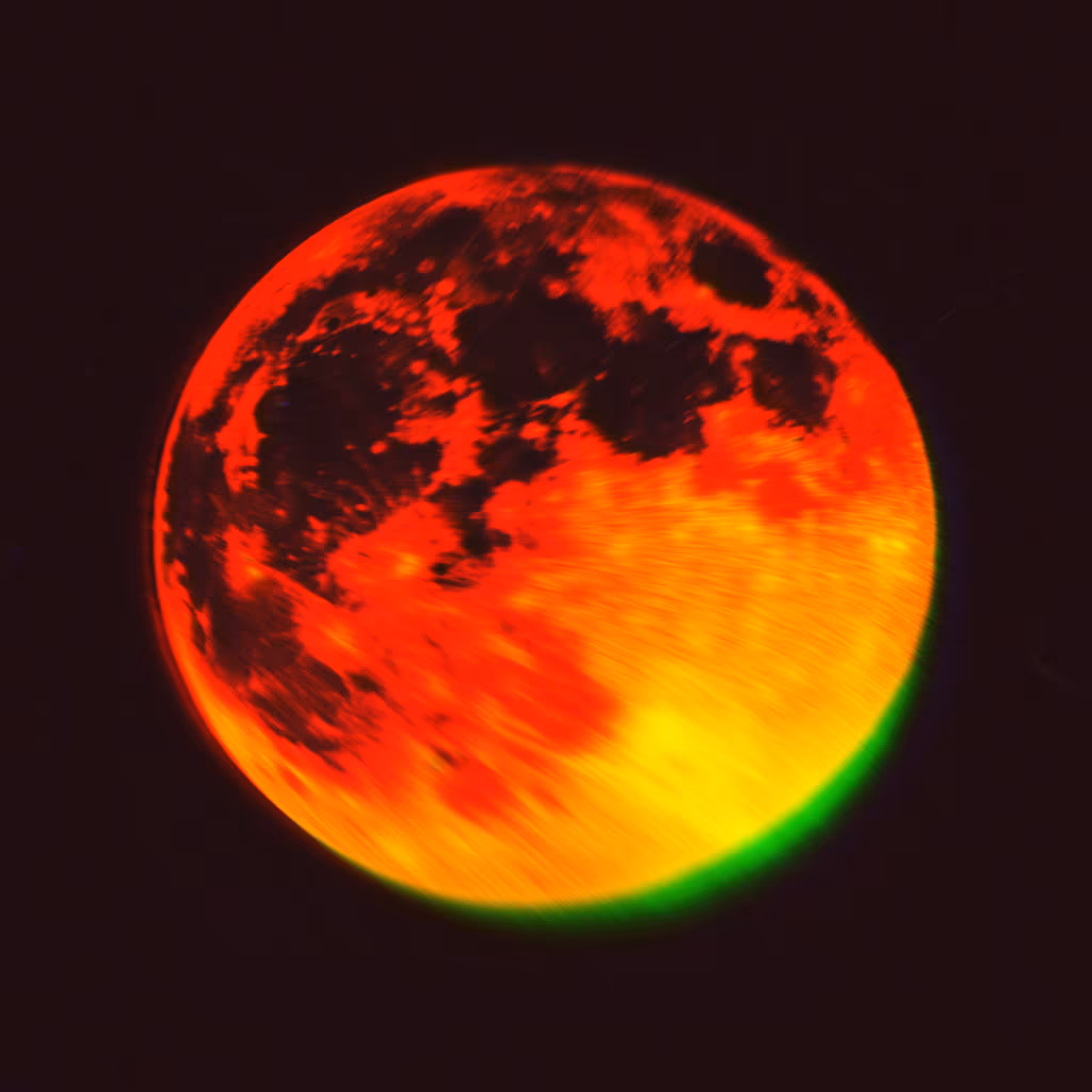 The Moon, full of blood,