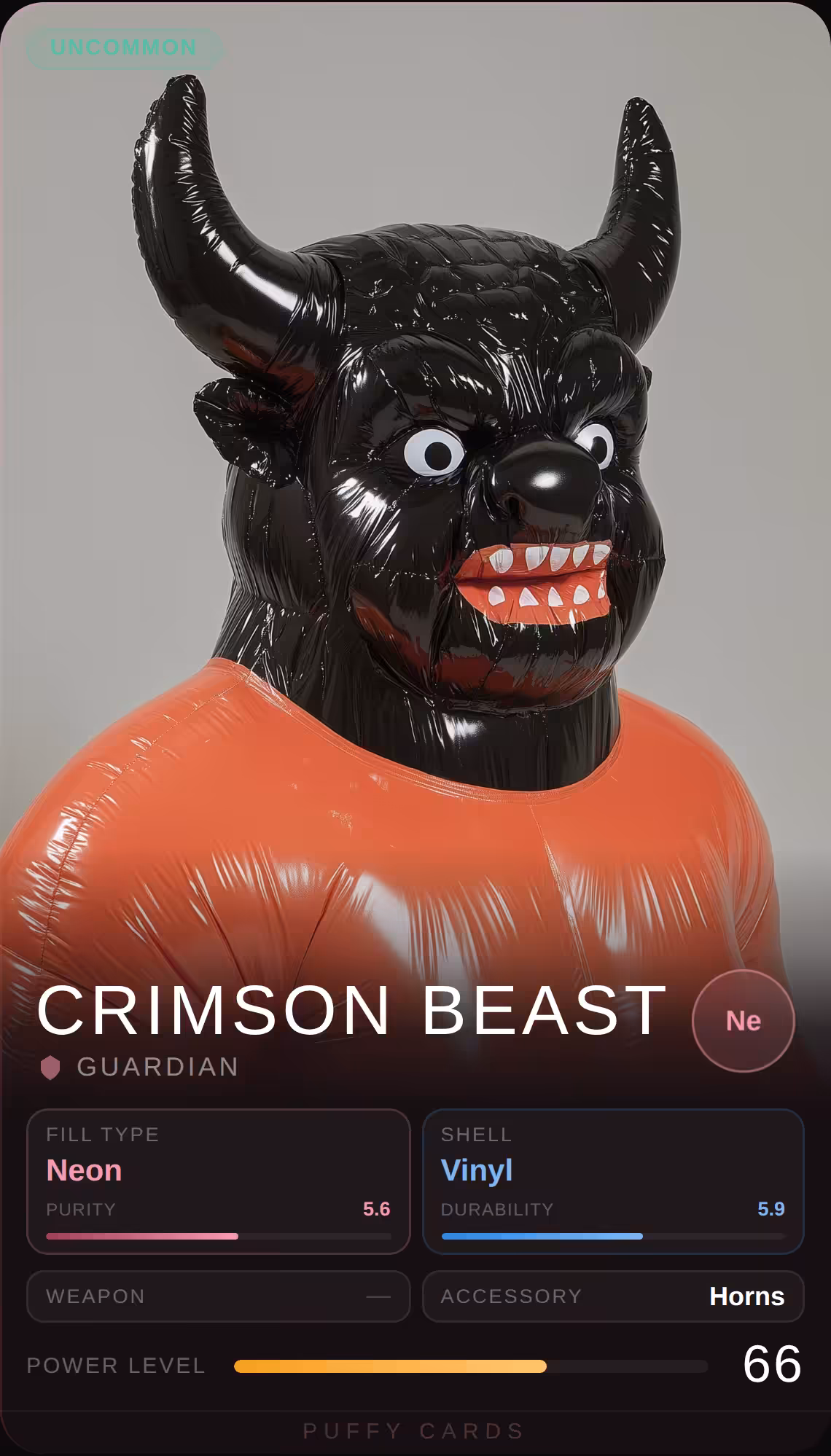 Puffy Cards: Crimson Beast