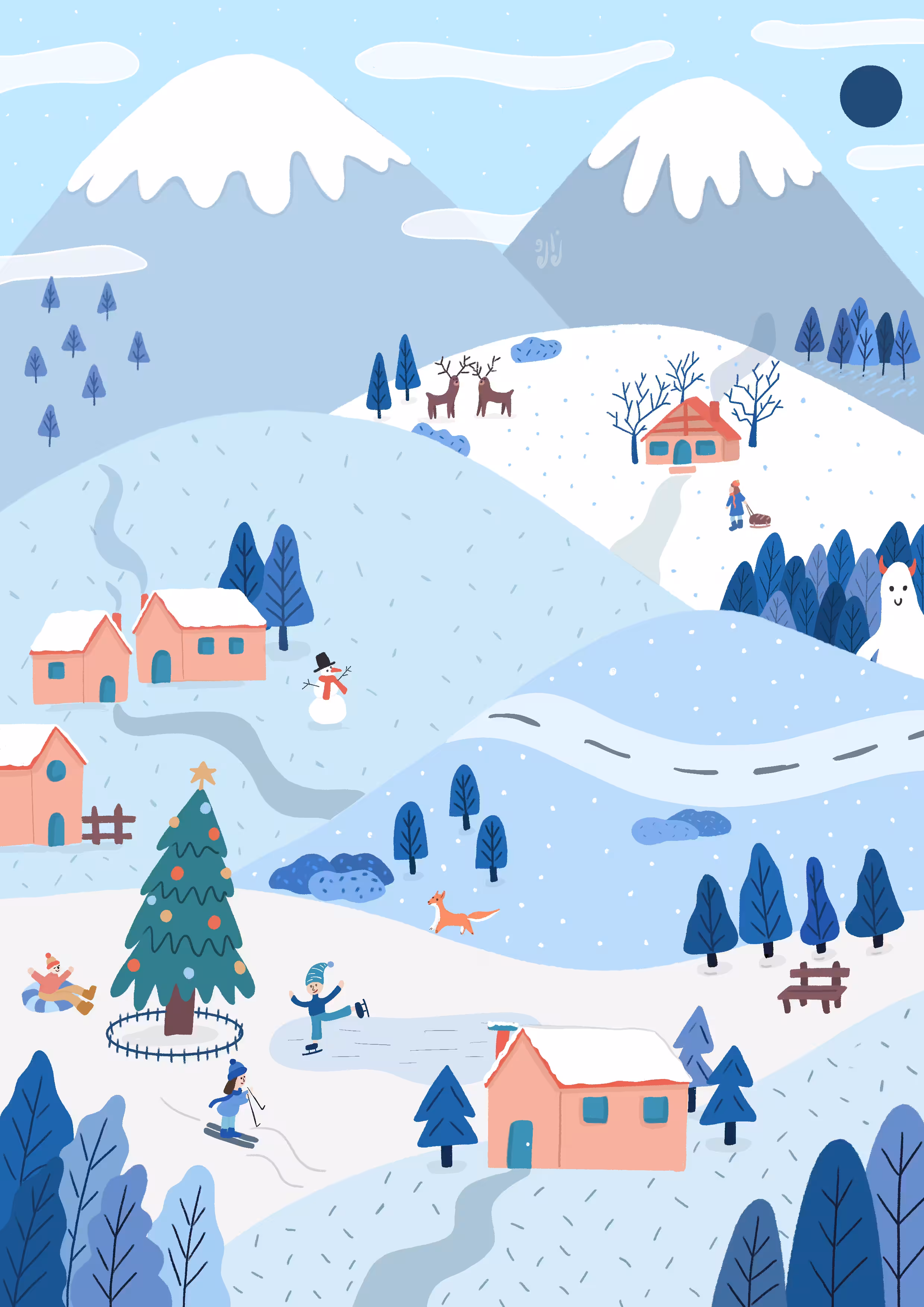 Snowy hills