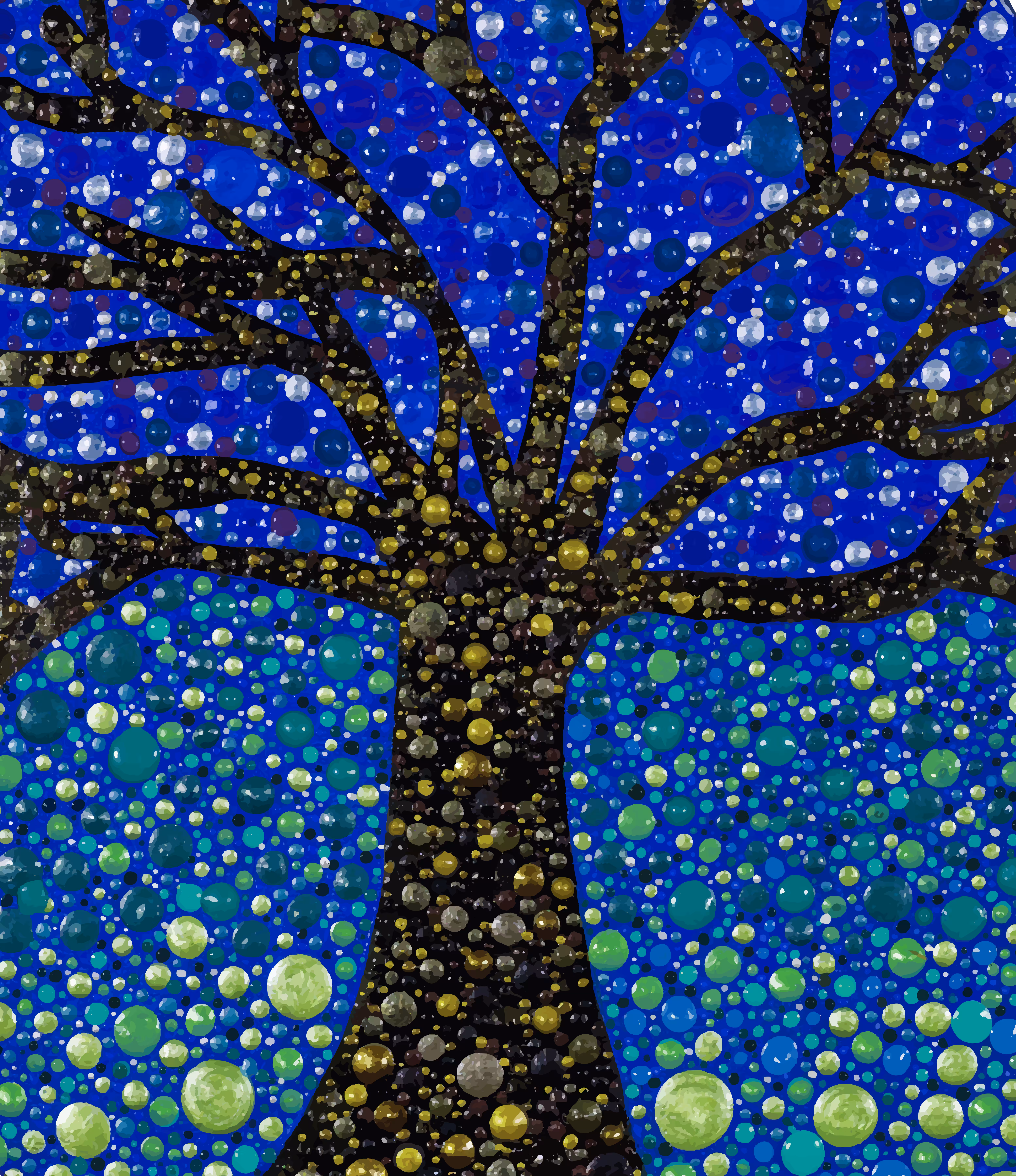Dazzling Dots by Diener: Path of Life - Navy Blue