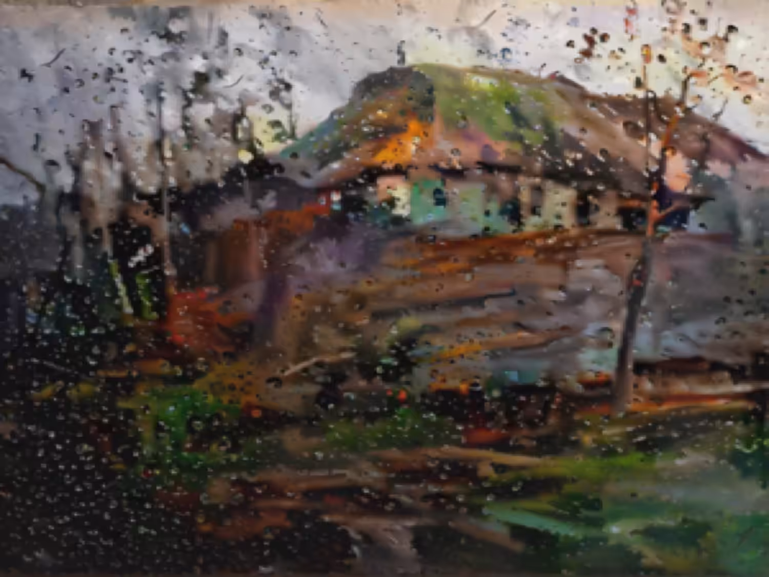 Rainy day in Ukrainian village