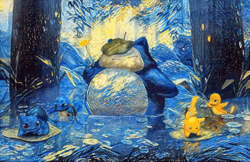 Bored Starry Night Pokemon Club: Snorlax
