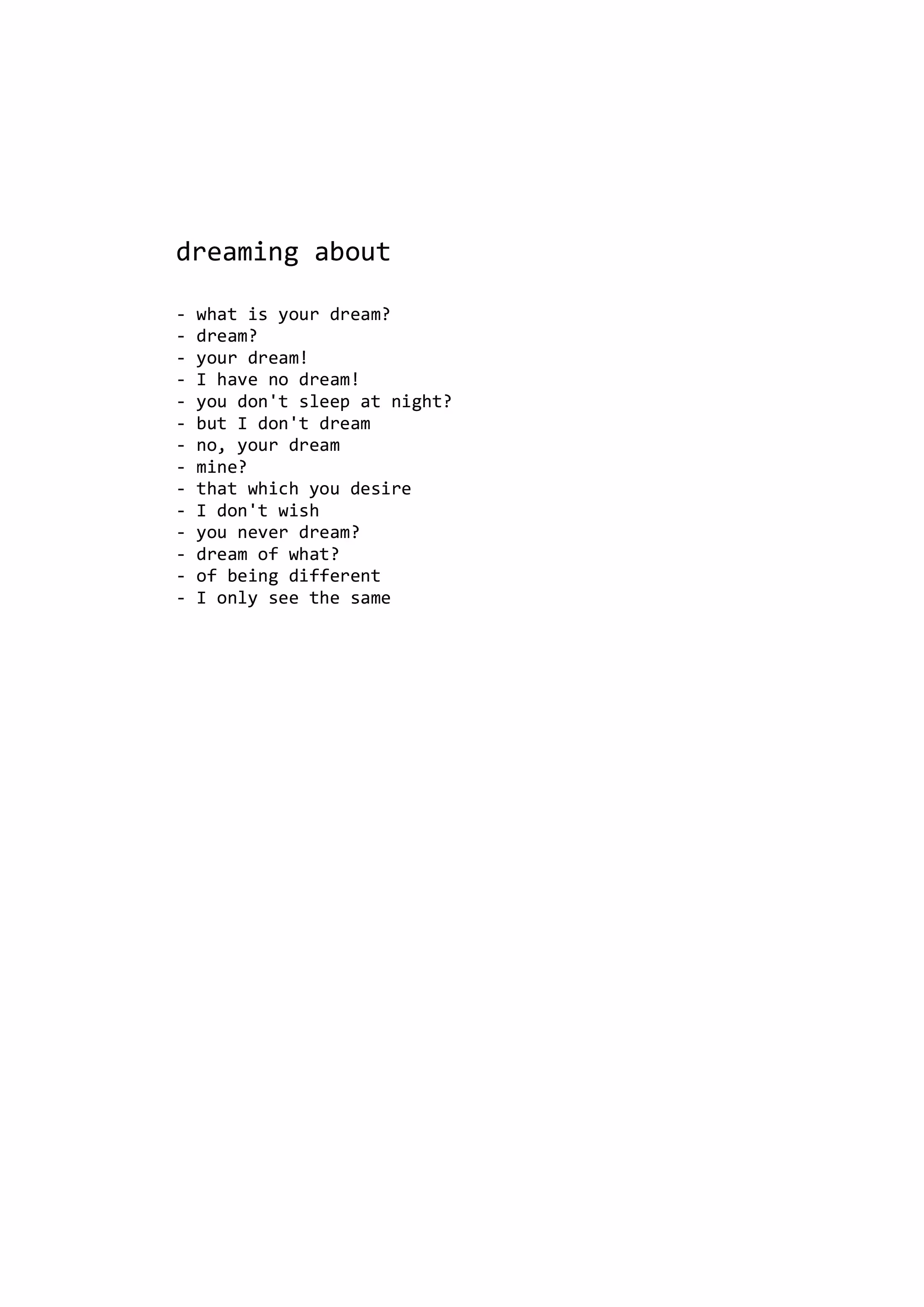 virtualwords: dreaming about