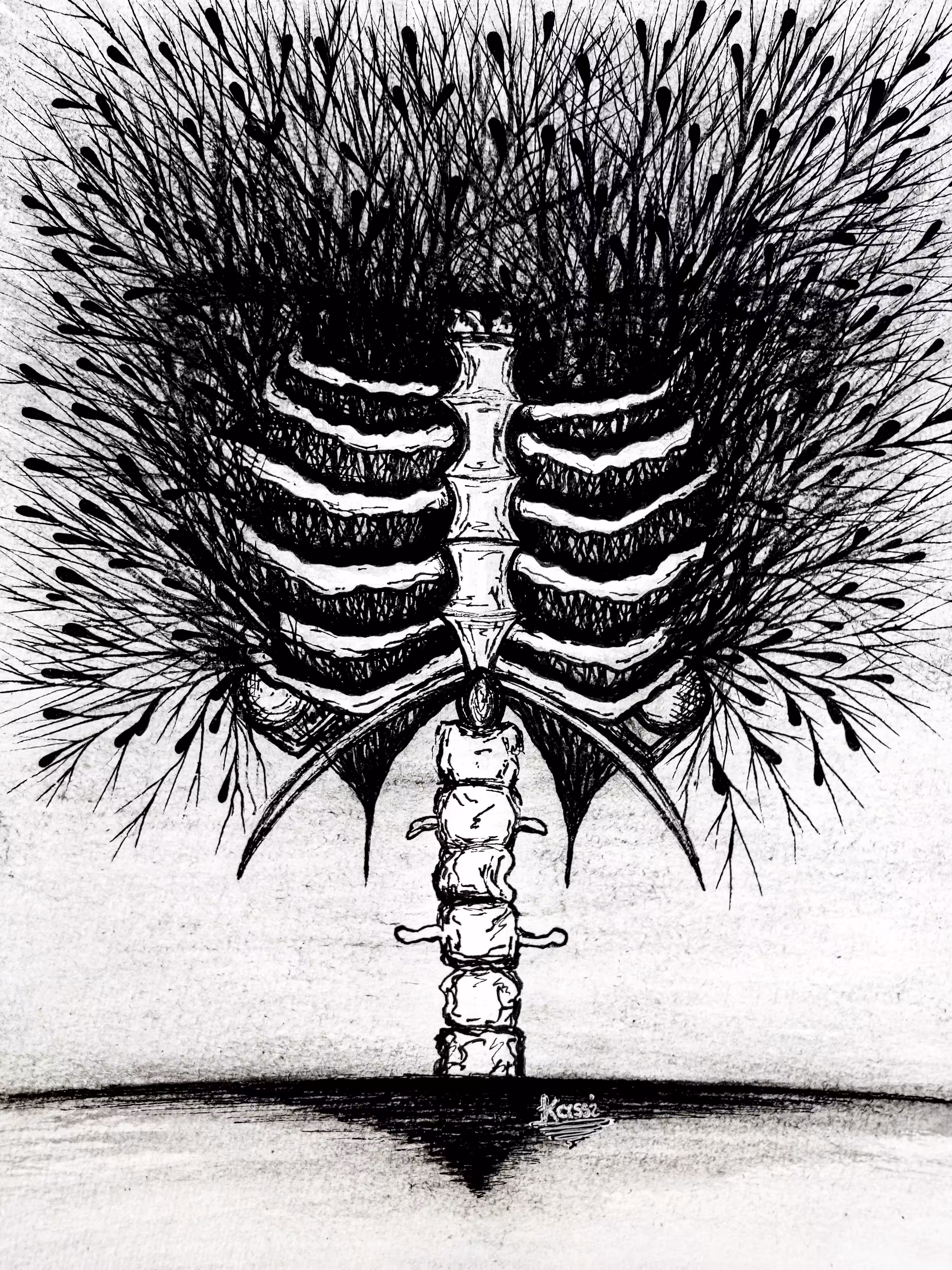 "Skeletal with Flowers"