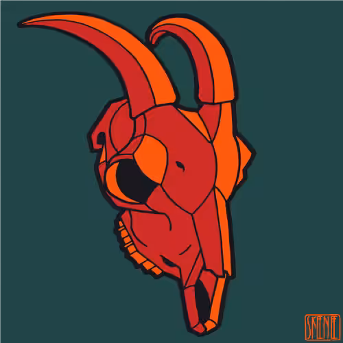 💀61 | MINIMALIST GOAT SKULL | Red