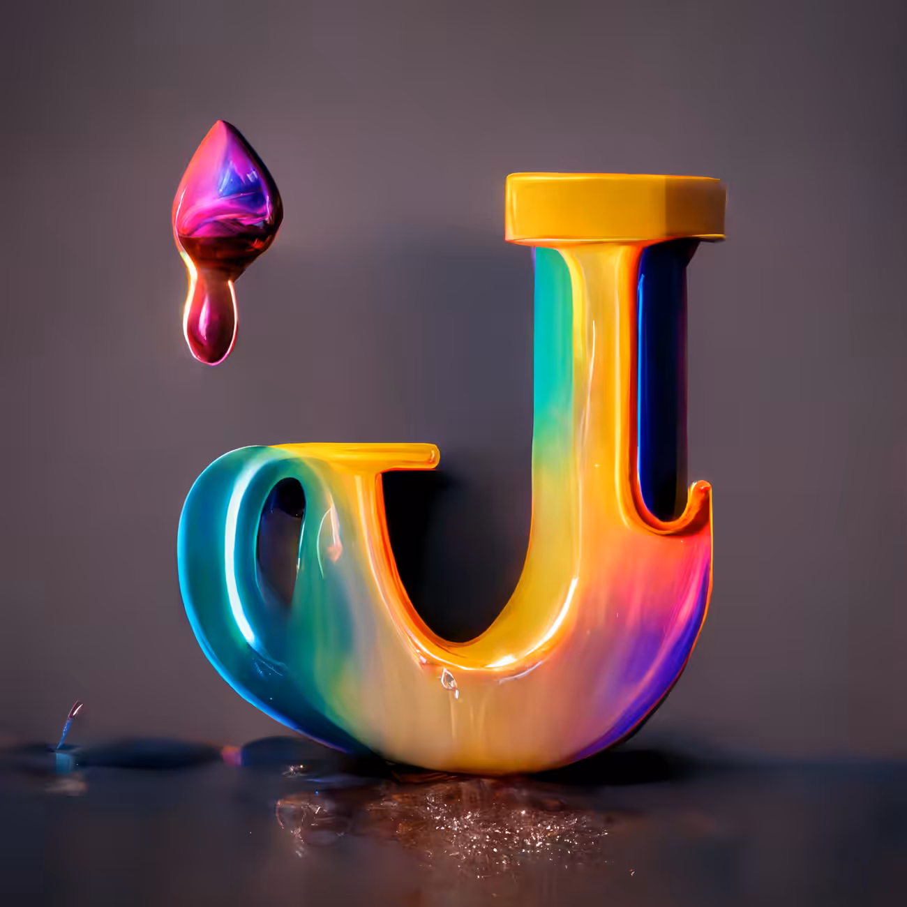 Shiny Liquid Alphabet Series - J
