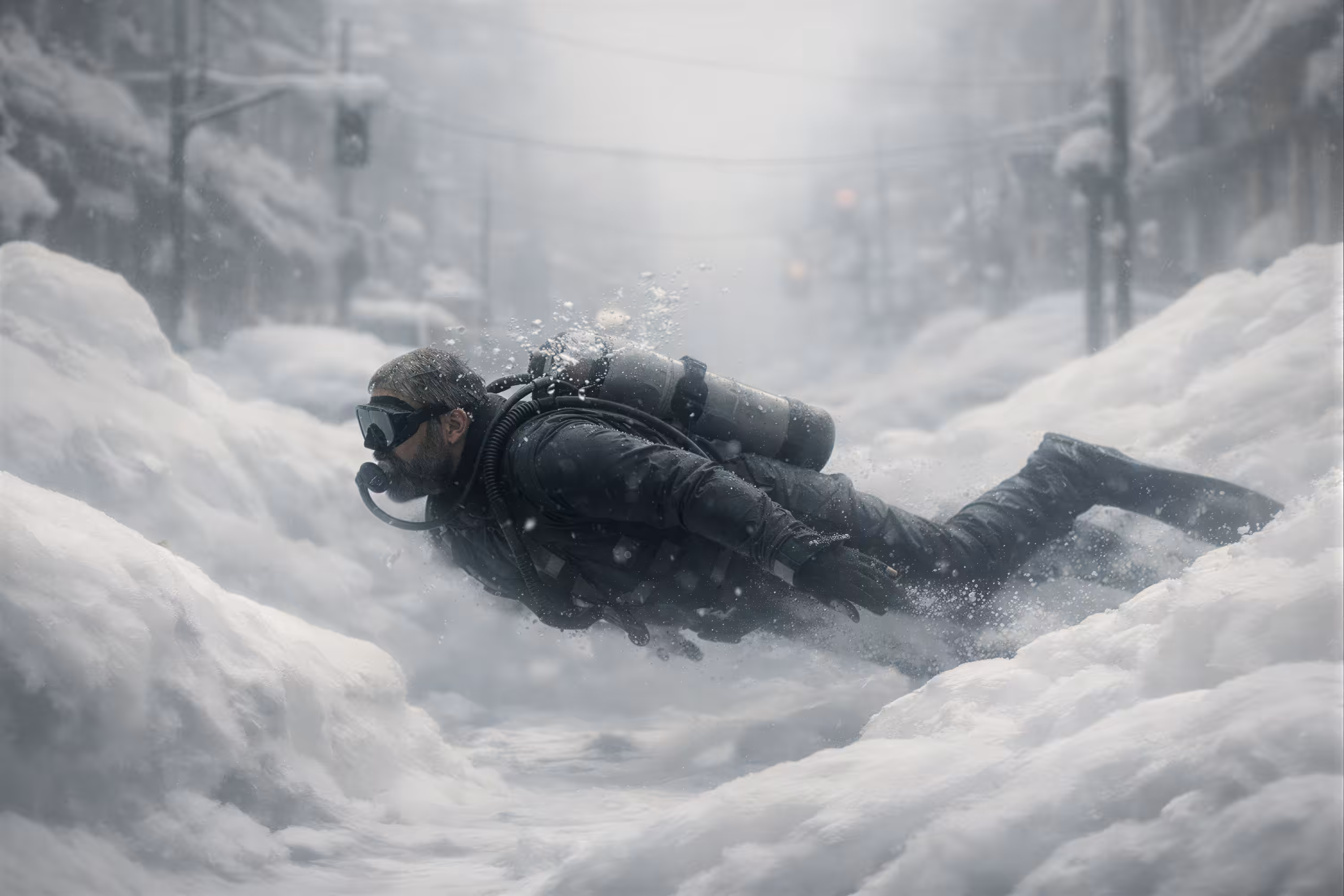 Diver in the Snow