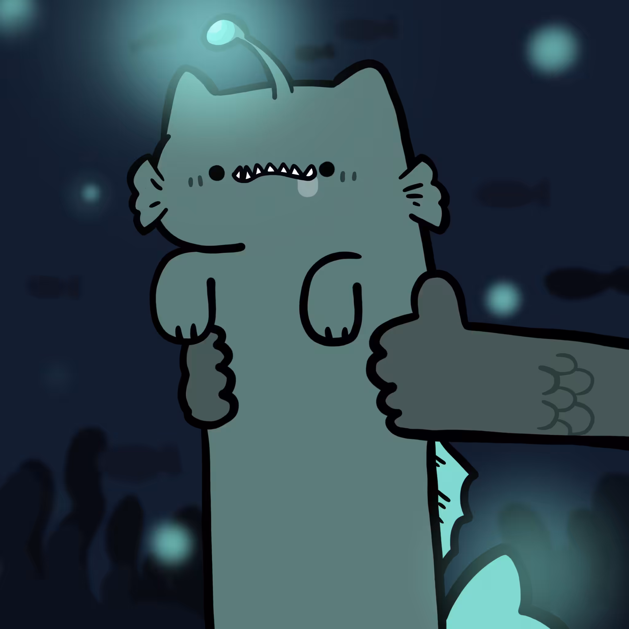 Long Long Cat: Long Long Deep sea fish Cat #0166