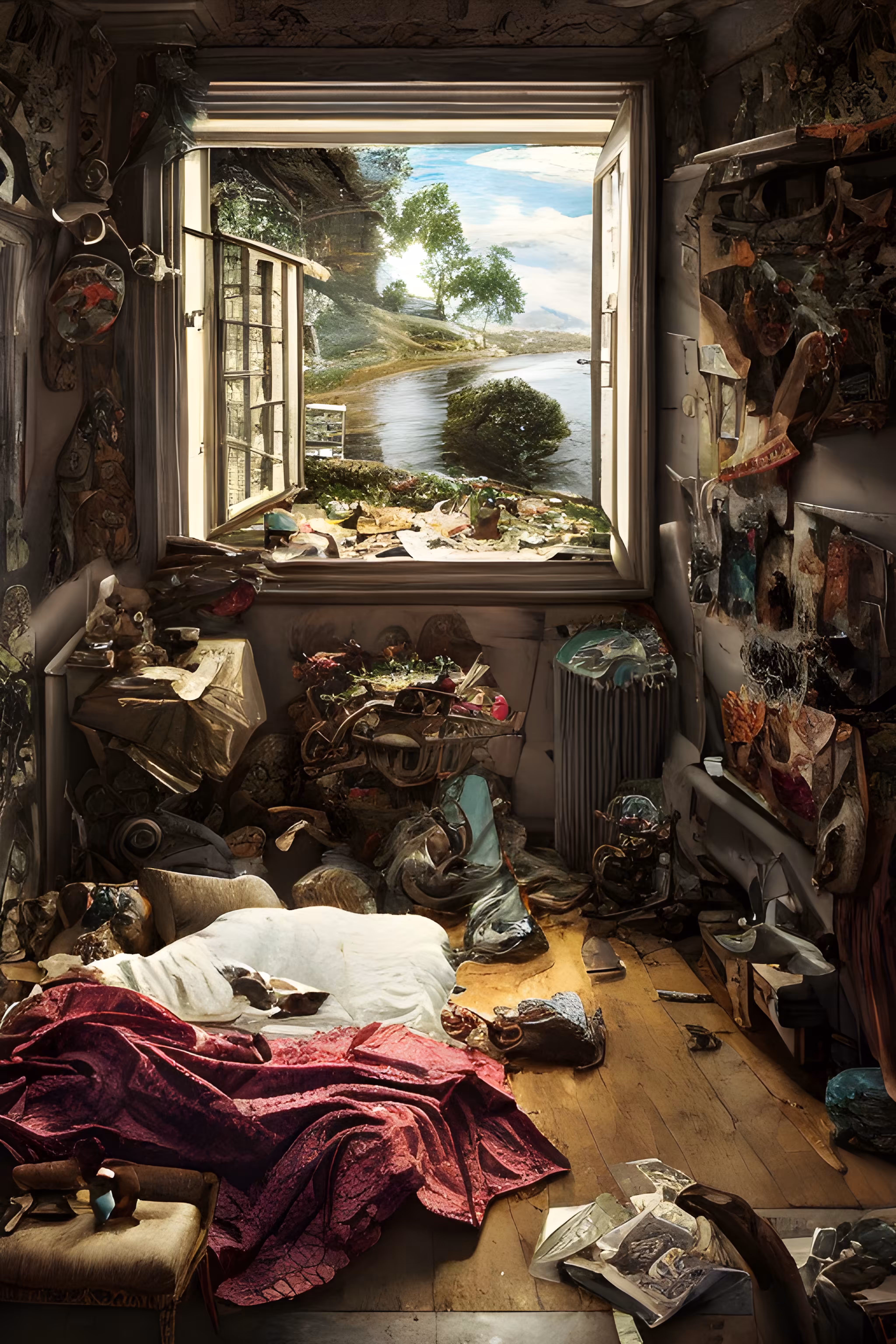 "Chaos Dreams: The Surreal Bedroom"