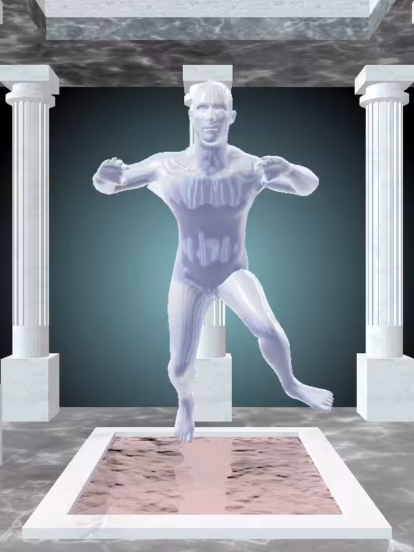 HeavenComputer: The Treading Water Melted Blue Man #1638
