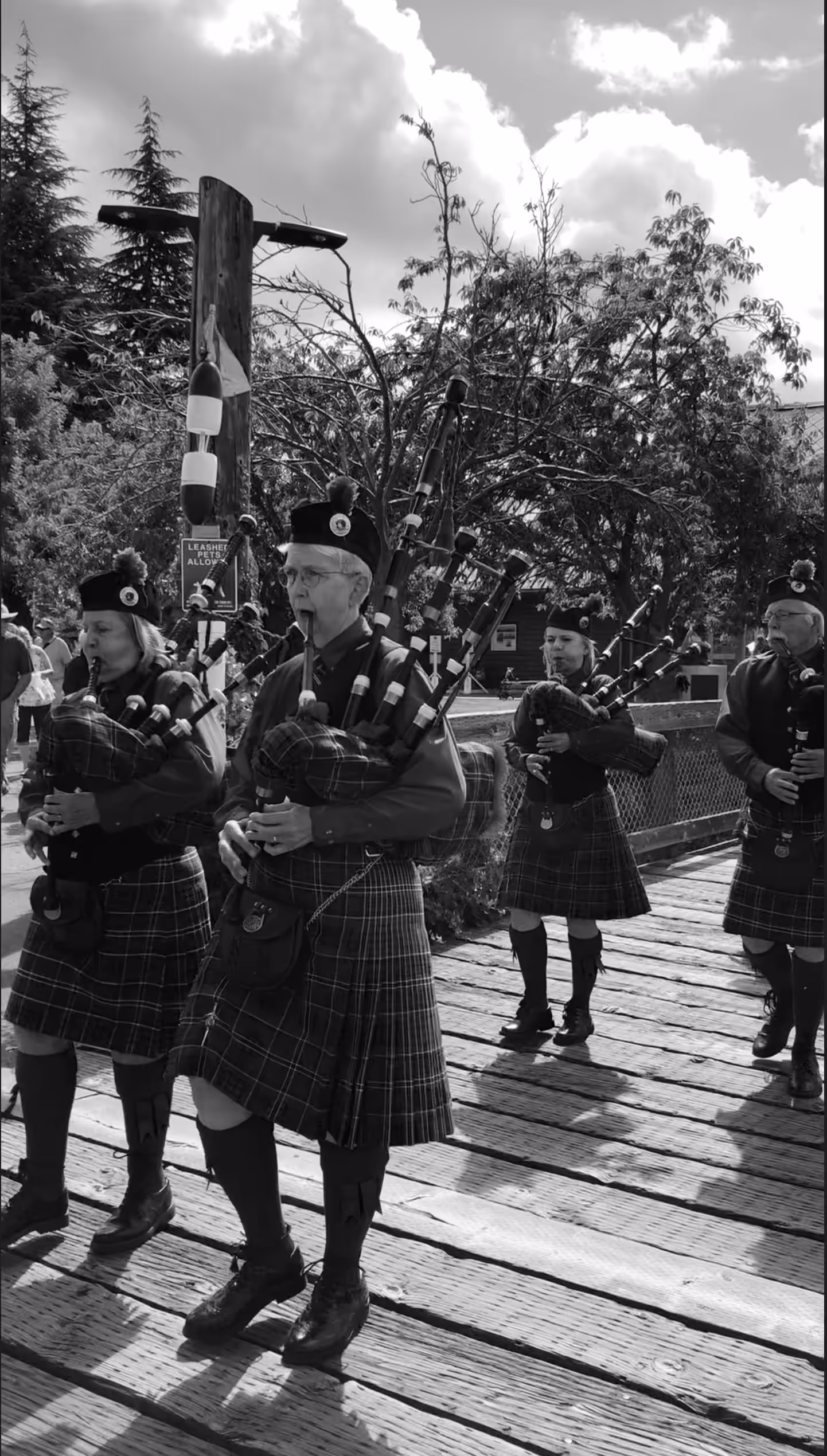 Battle of the bands with bagpipes 