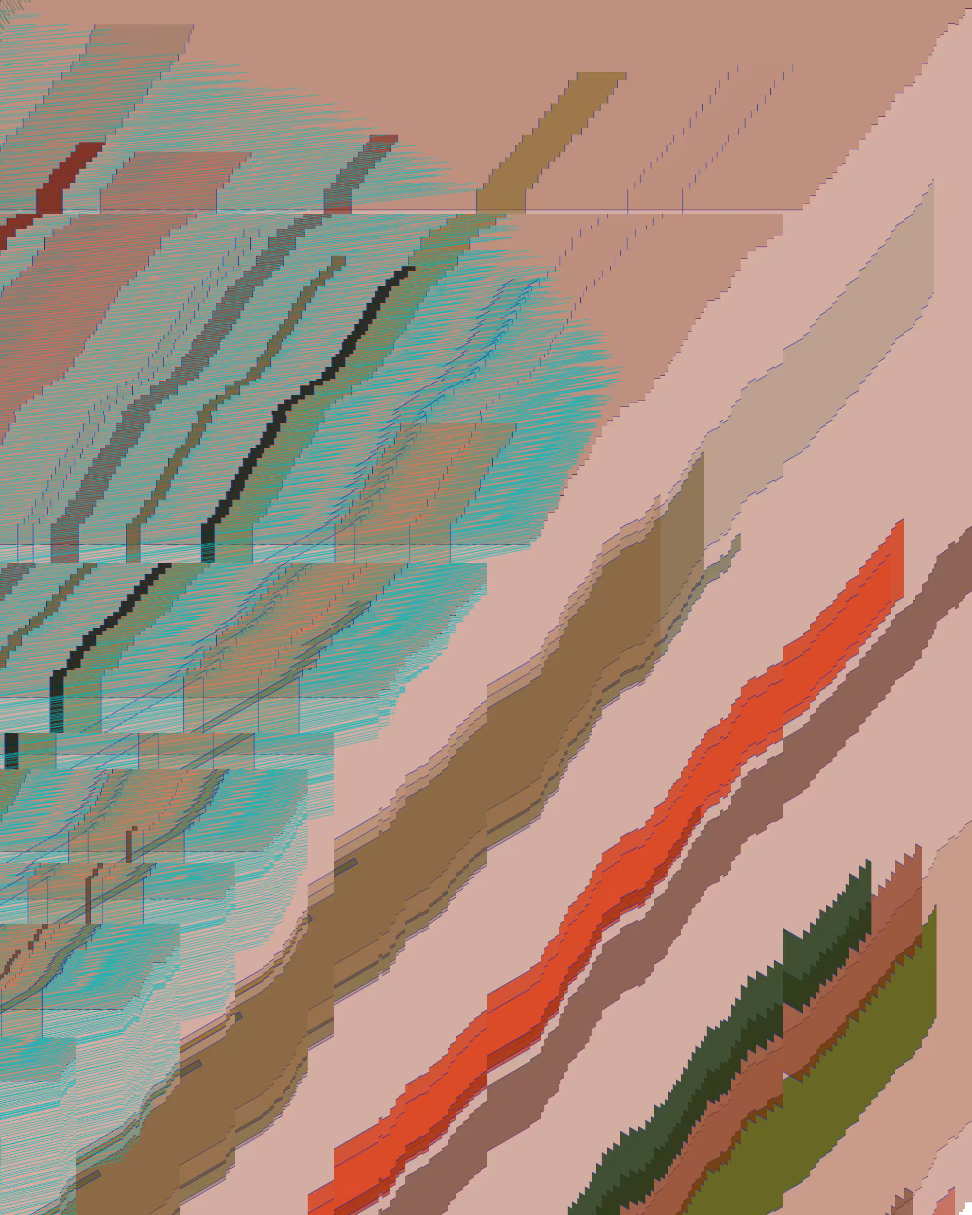 Genes: Series of photos of a wall with many different colored lines 9