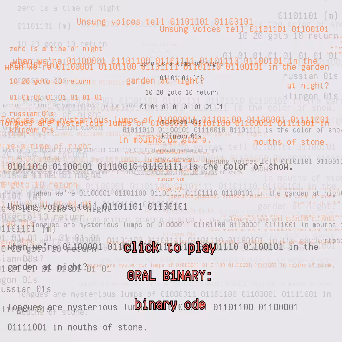 0RAL B1NARY: “BINARY ODE” #90