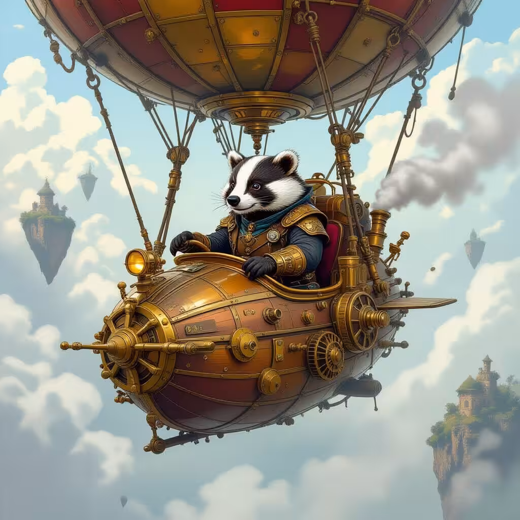 NightCafe Creations: Steampunk Badger 1