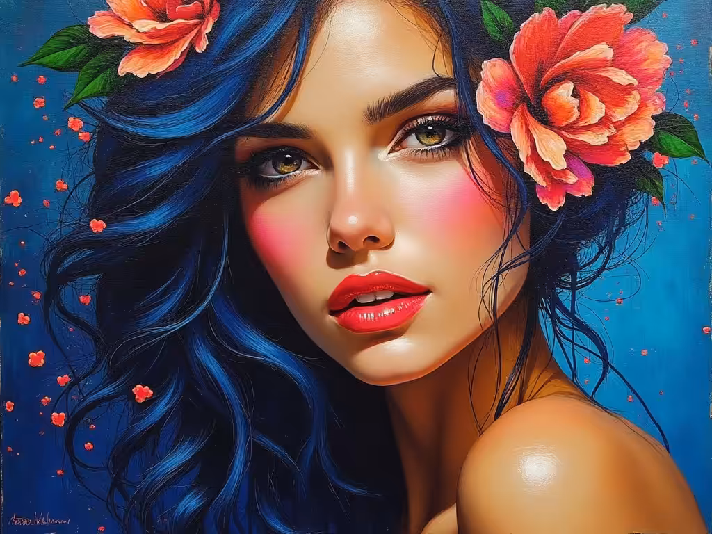 Flower painting woman