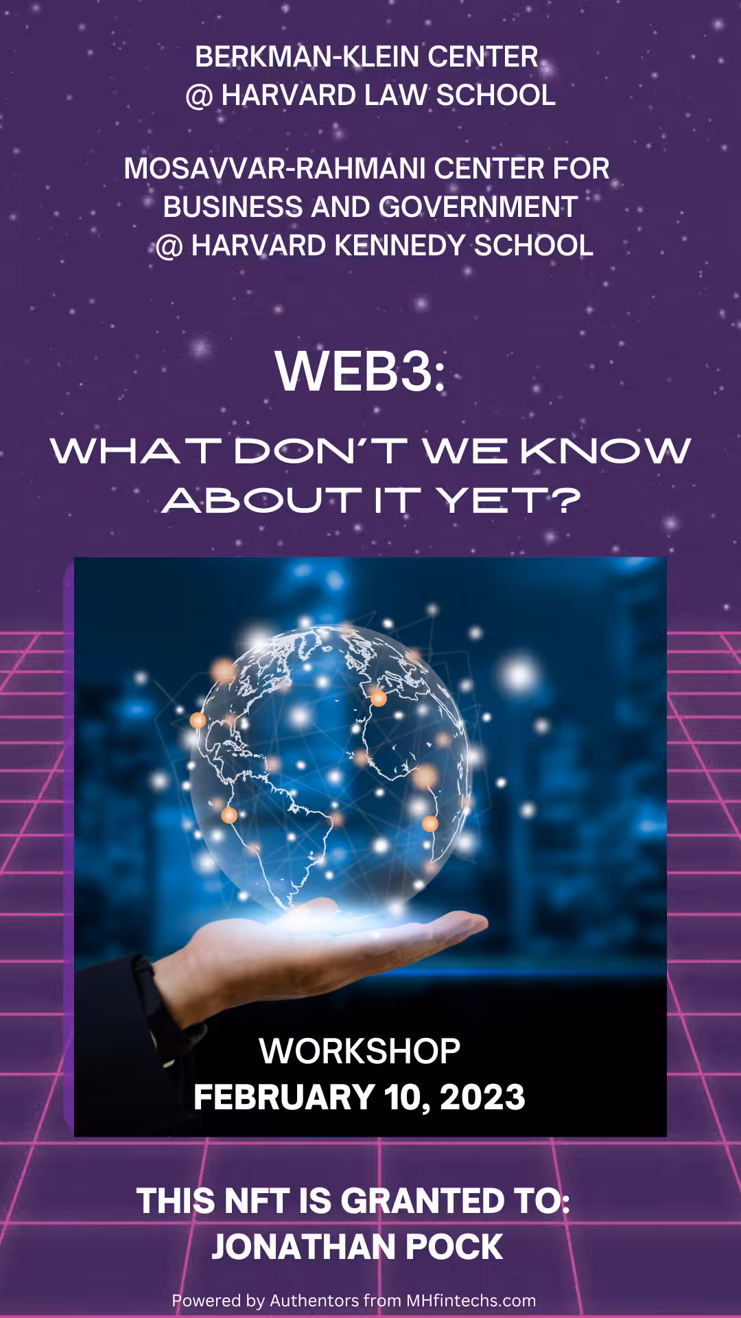 WEB3 Workshop Certificate: "What Don't We Know About Web3 Yet?"