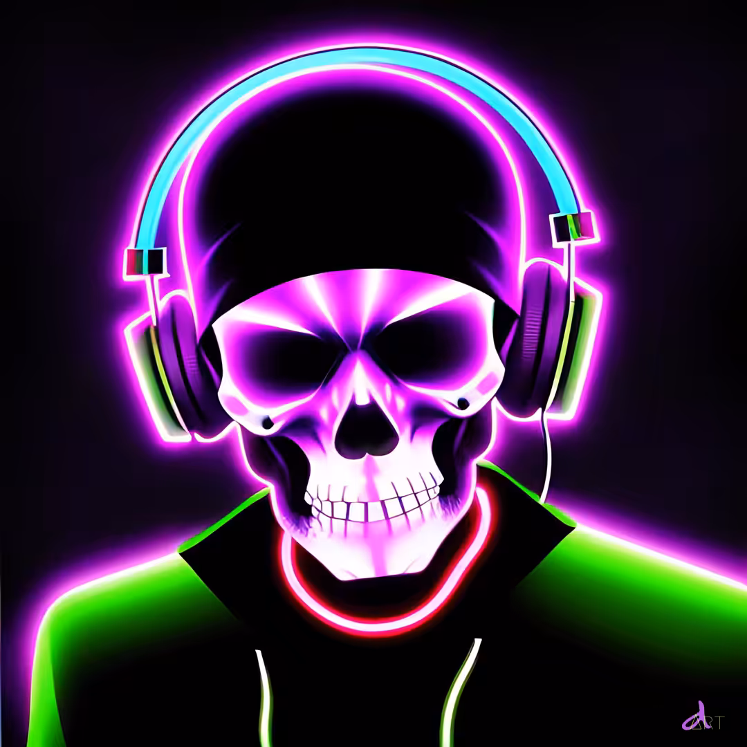Psychedelic Face: Cybernetic Skull 