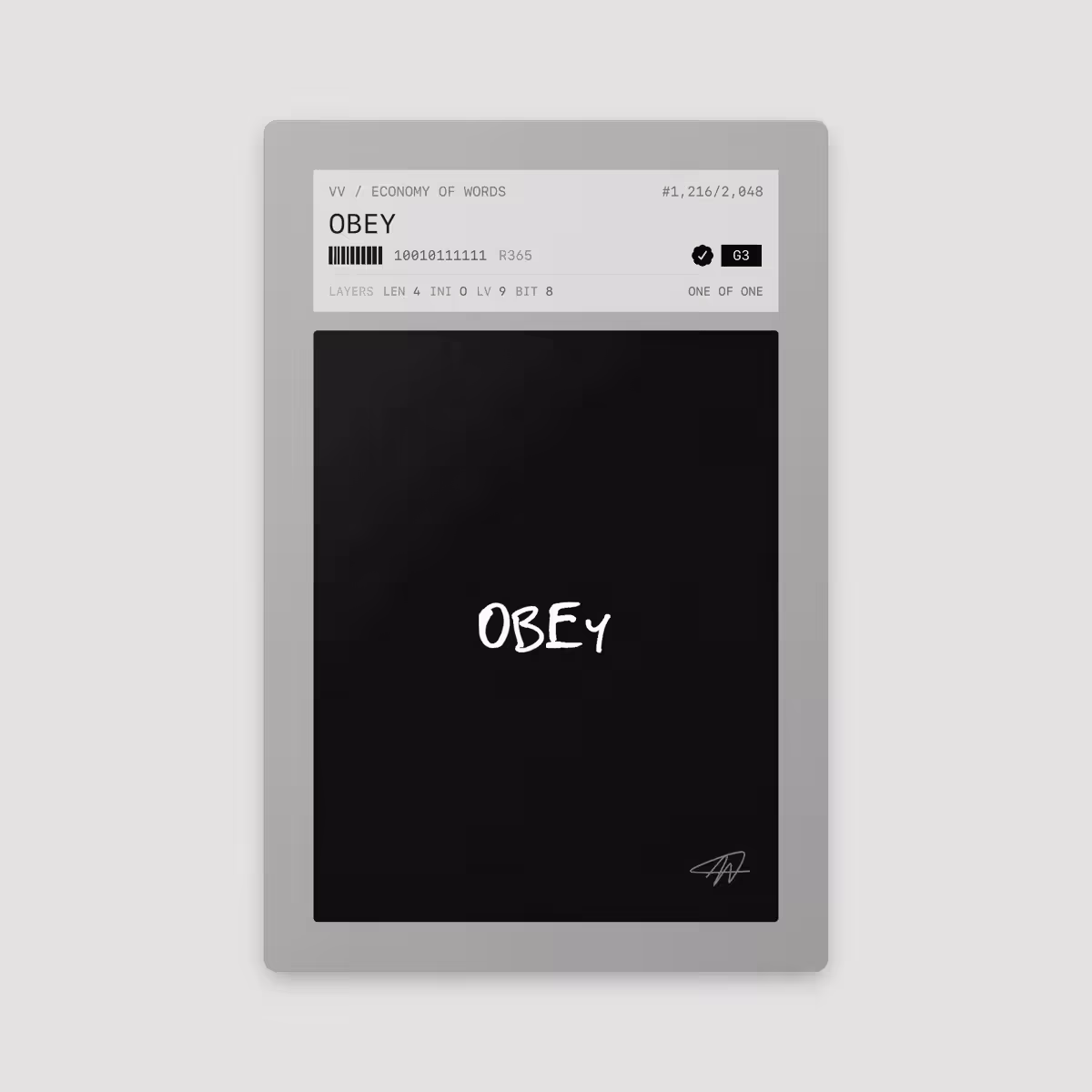 Economy of Words: OBEY · #1216