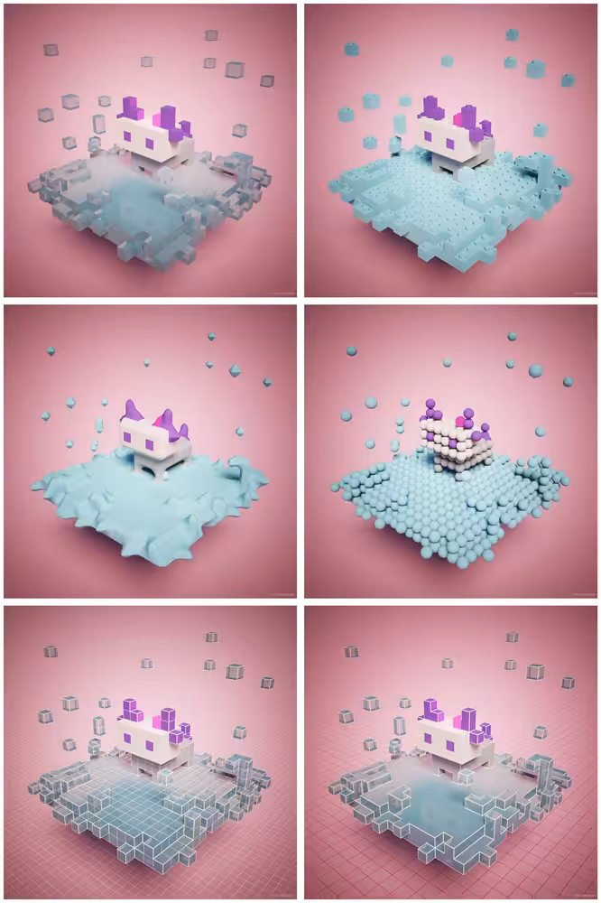 Cute voxel creature