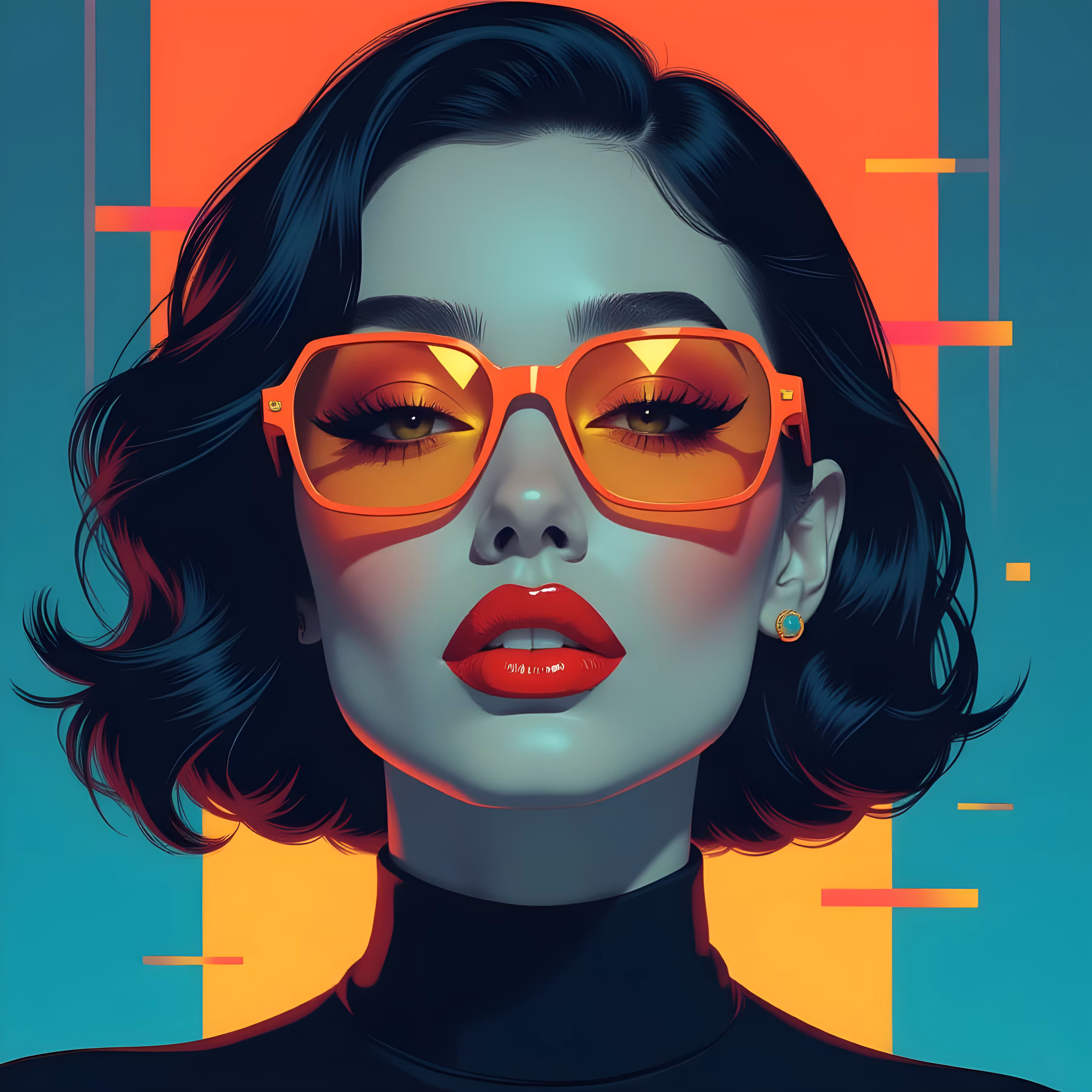 Solar Noir — Neo-Cubist Icon