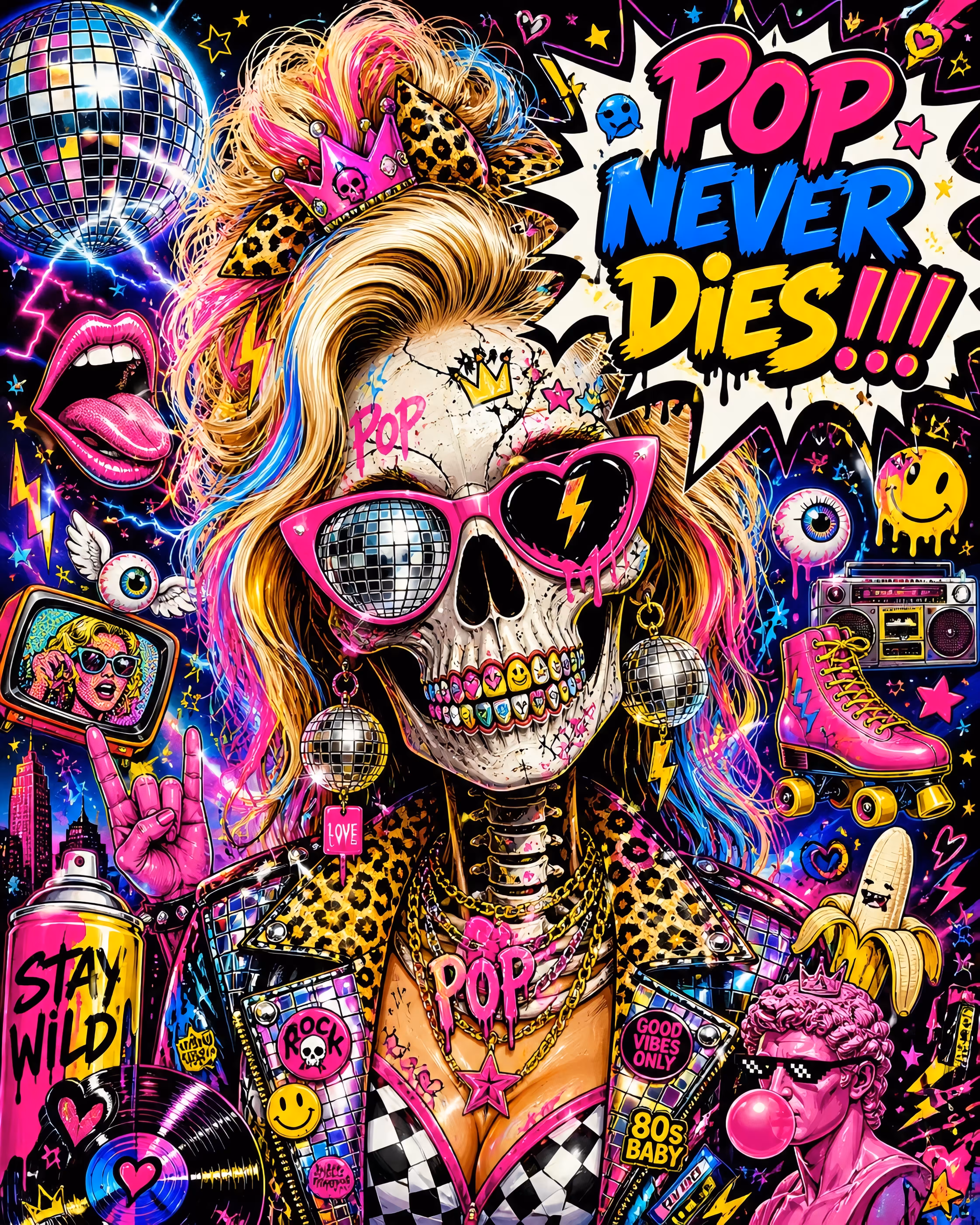 Glitter Skull Pop Queen