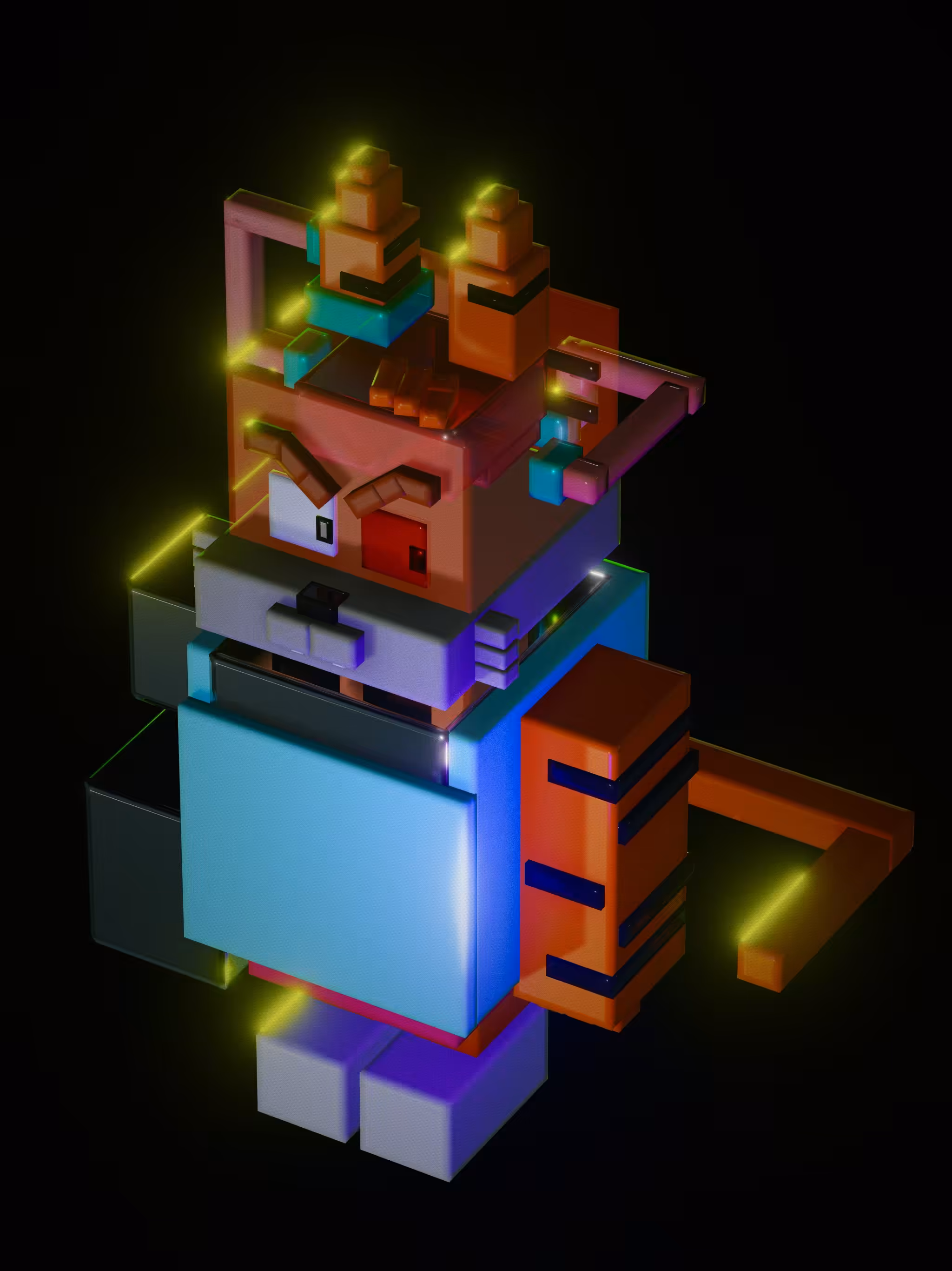 Cube Cloned Cranium Cat NEON