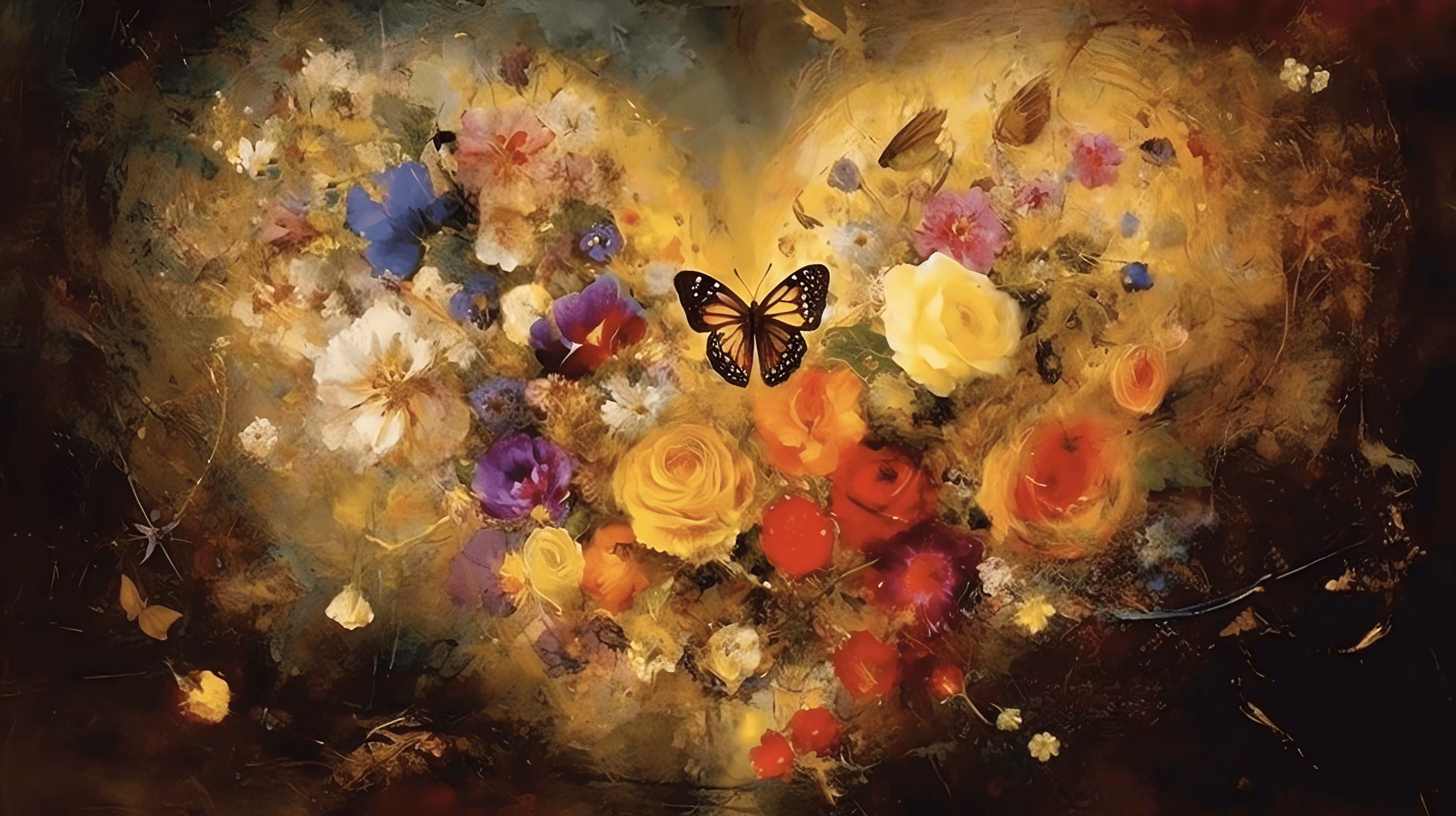 Heart in flowers 