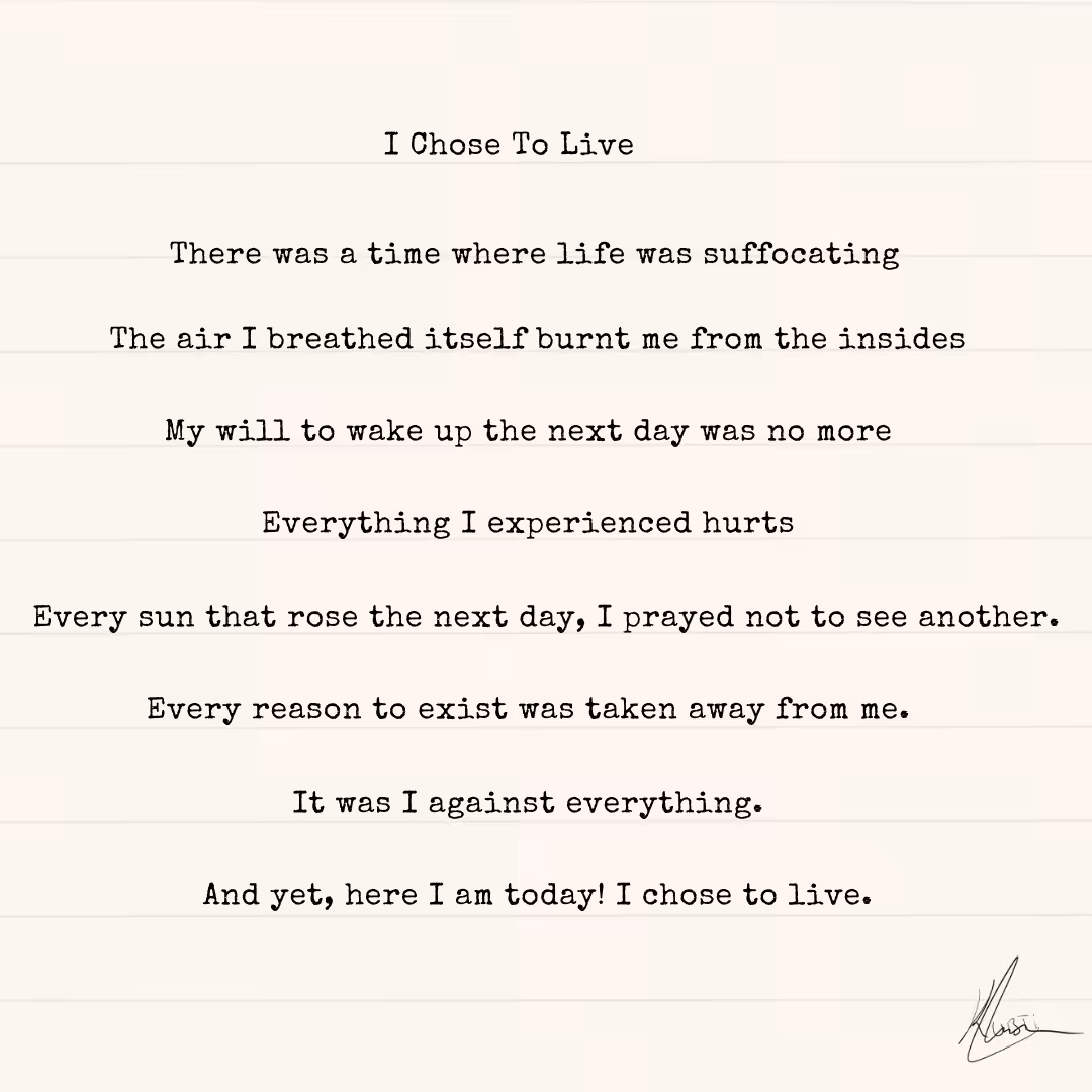 I Chose To Live (Poetry)