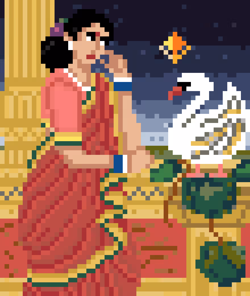 Damayanti meets the Swan- Raja Ravi Varma