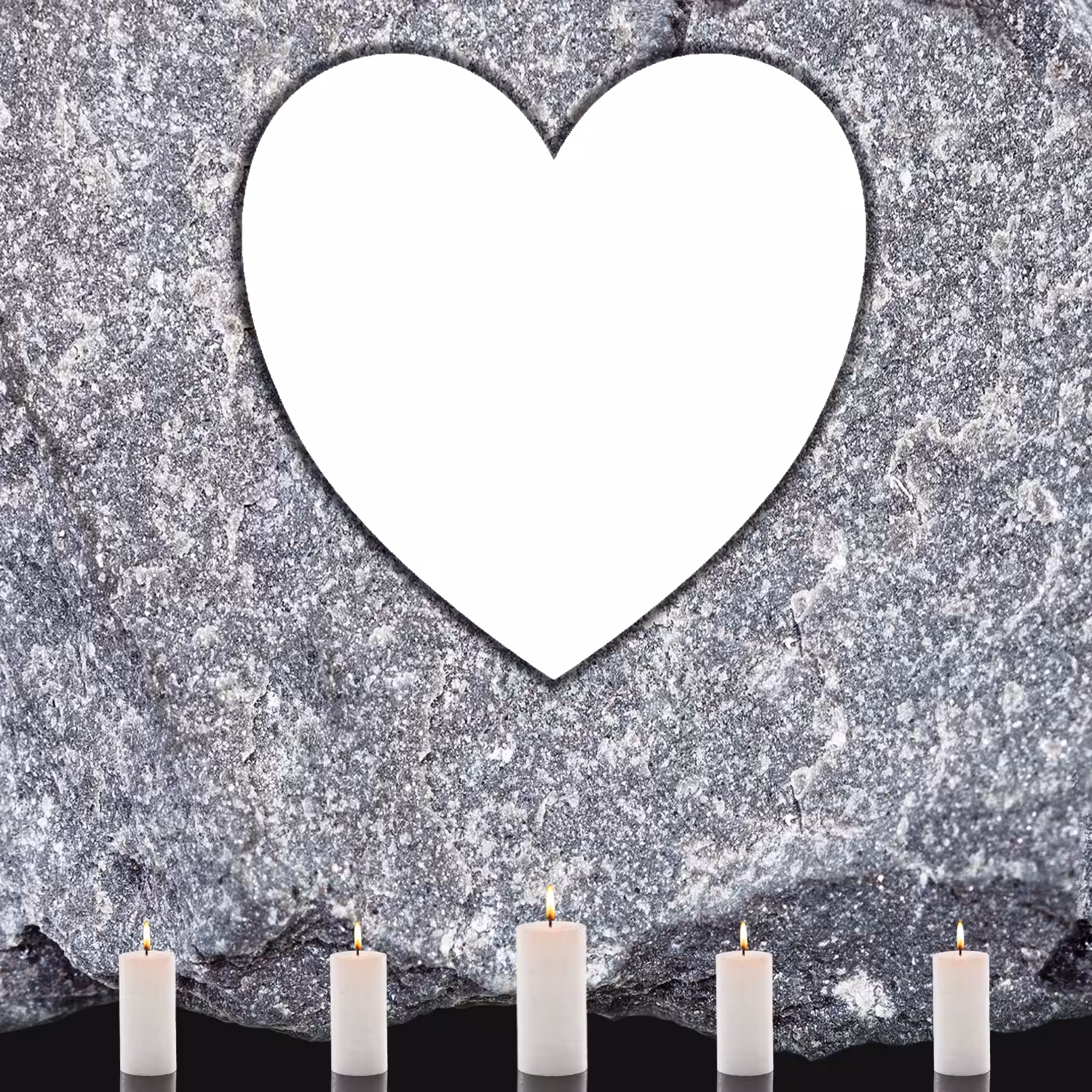 Deca Art Memorial Heart with Candles TRANSPARENT HEART Still Image (PNG)